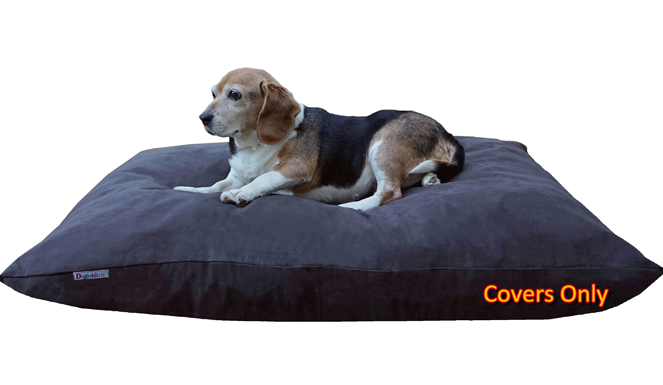 Dogbed4less Do It Yourself DIY Pet Bed Pillow Duvet Suede Cover + Waterproof Internal case for Dog/Cat at Large 48"X29" Espresso Color - Covers only