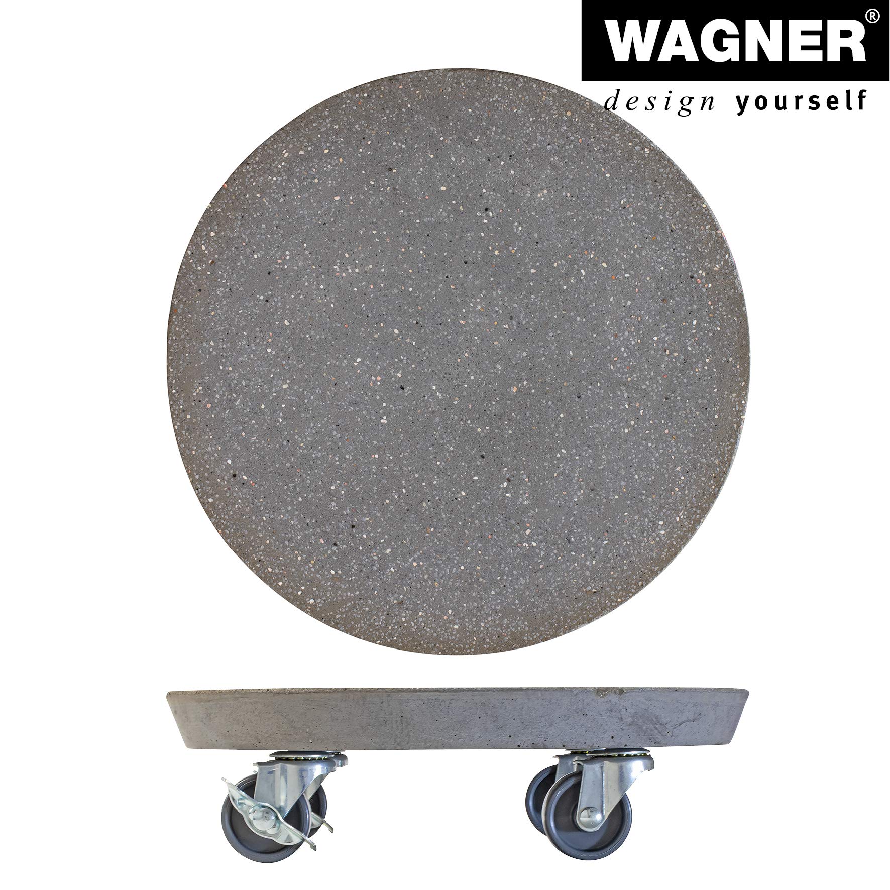 Wagner Support à Roulettes Pot De Fleur Verre 28x7cm - Charge 60kg Transparent