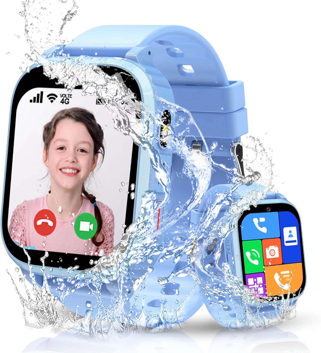 4G Smartwatch Kinder mit GPS und Telefon, IP68 Wasserdicht Kinder Smartwatch mit Videoanruf Anruffun… 4G Smartwatch Kinder mit GPS und Telefon, IP68 Wasserdicht Kinder Smartwatch mit Videoanruf Anruffun…