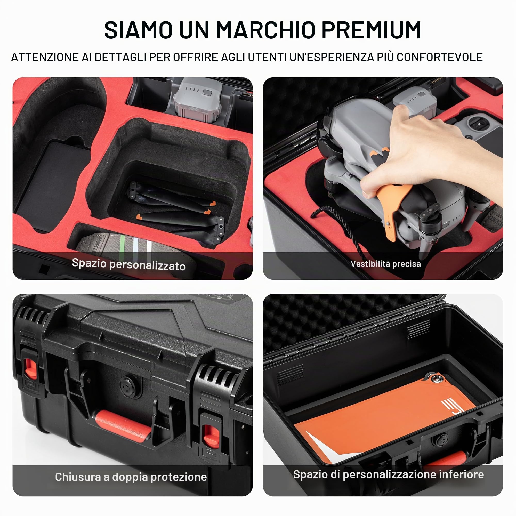 STARTRC Custodia Air 3S a doppio strato, custodia rigida impermeabile Air 3S Fly More Combo, Controller RC 2/RC/RC-N3/N2 per DJI Air 3S Accessori, batteria e hub di ricarica
