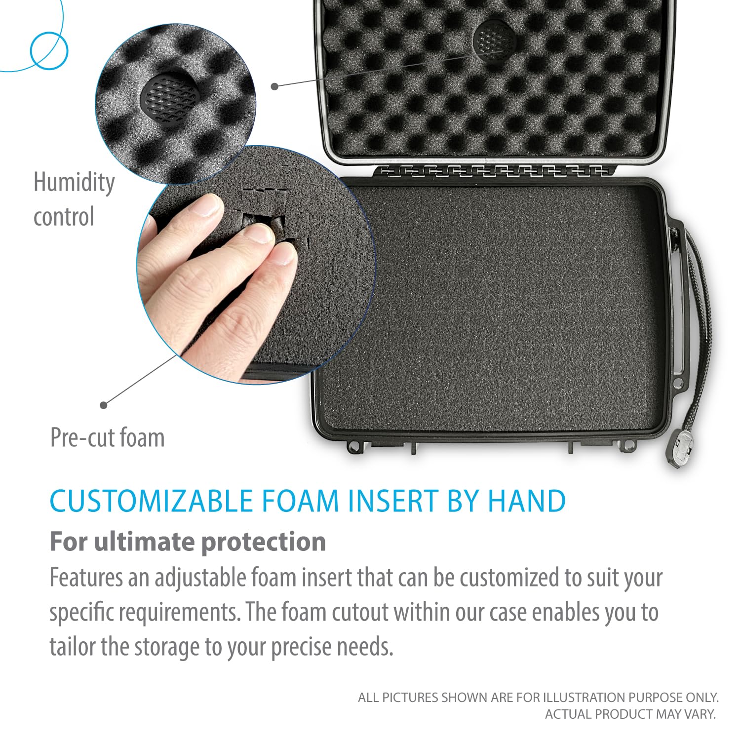 Deke Home Waterproof Hard Case - 9.29x7.12x3.26 Inch | Customizable Foam For Equipment Protection