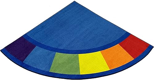 KIDCARPET.COM Alfombra colorida de un cuarto de círculo para aula, 6 x 6 pies, para niños y escuelas, alfombra de área para niños y sala de juegos