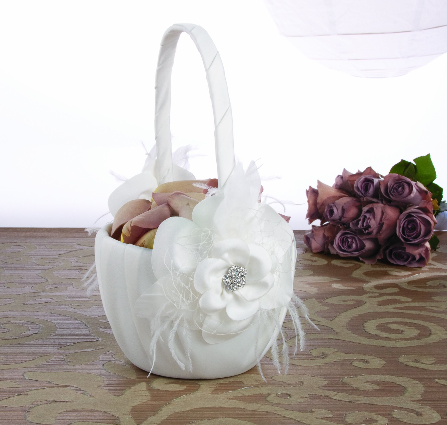 Ivy Lane Design Somerset Kolekcja Kwiat Koszyk dla dziewczynki, Biały