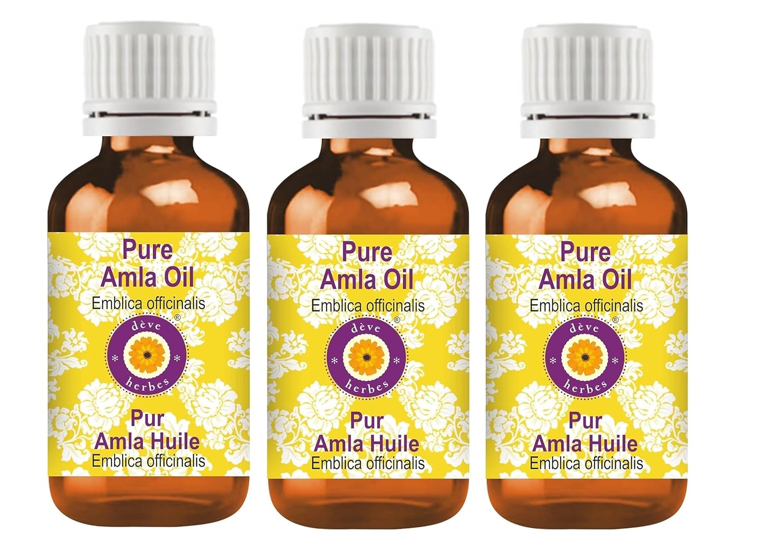 dève herbes Pure Amla Oil (Emblica officinalis) (Pack of Three) 100ml X 3 (10 oz)