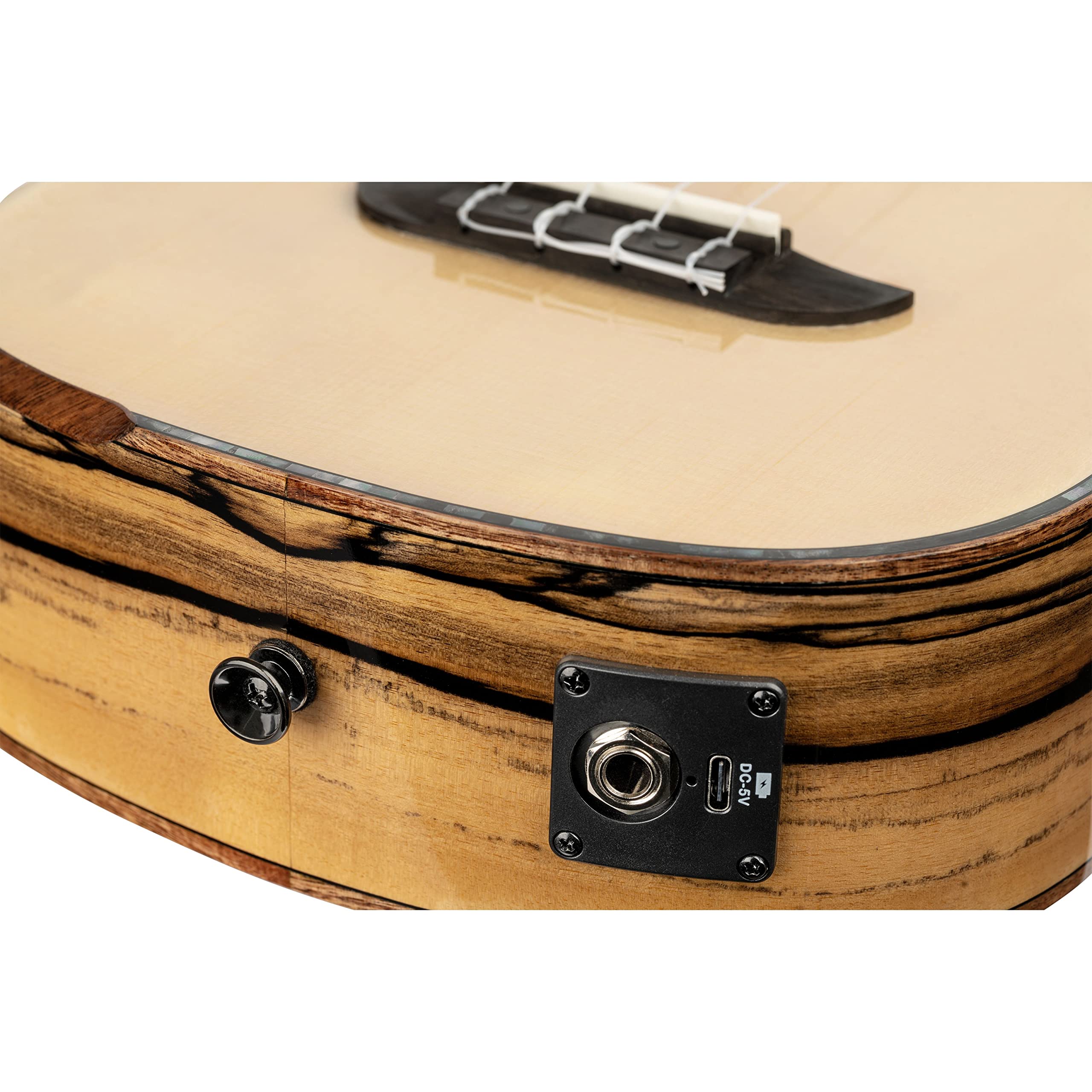 Ortega Guitars Elektro-akustyczne Ukulele Koncertowe – Seria The Private Room – W Zestawie Z Pokrowcem – Świerk/Biały Heban, Wykończenie Naturalne (EAGLESUITE-U)