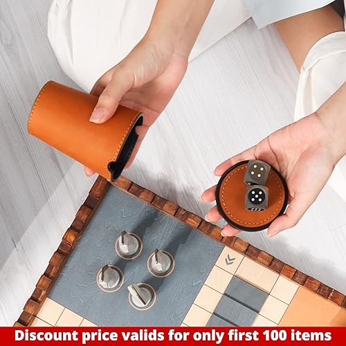 Miniatura 7 de Taza de dados de cuero con tapa, vaso profesional para dados, coctelera silenciosa, perfecta para juegos de dados de casino, juegos de dados y tazas