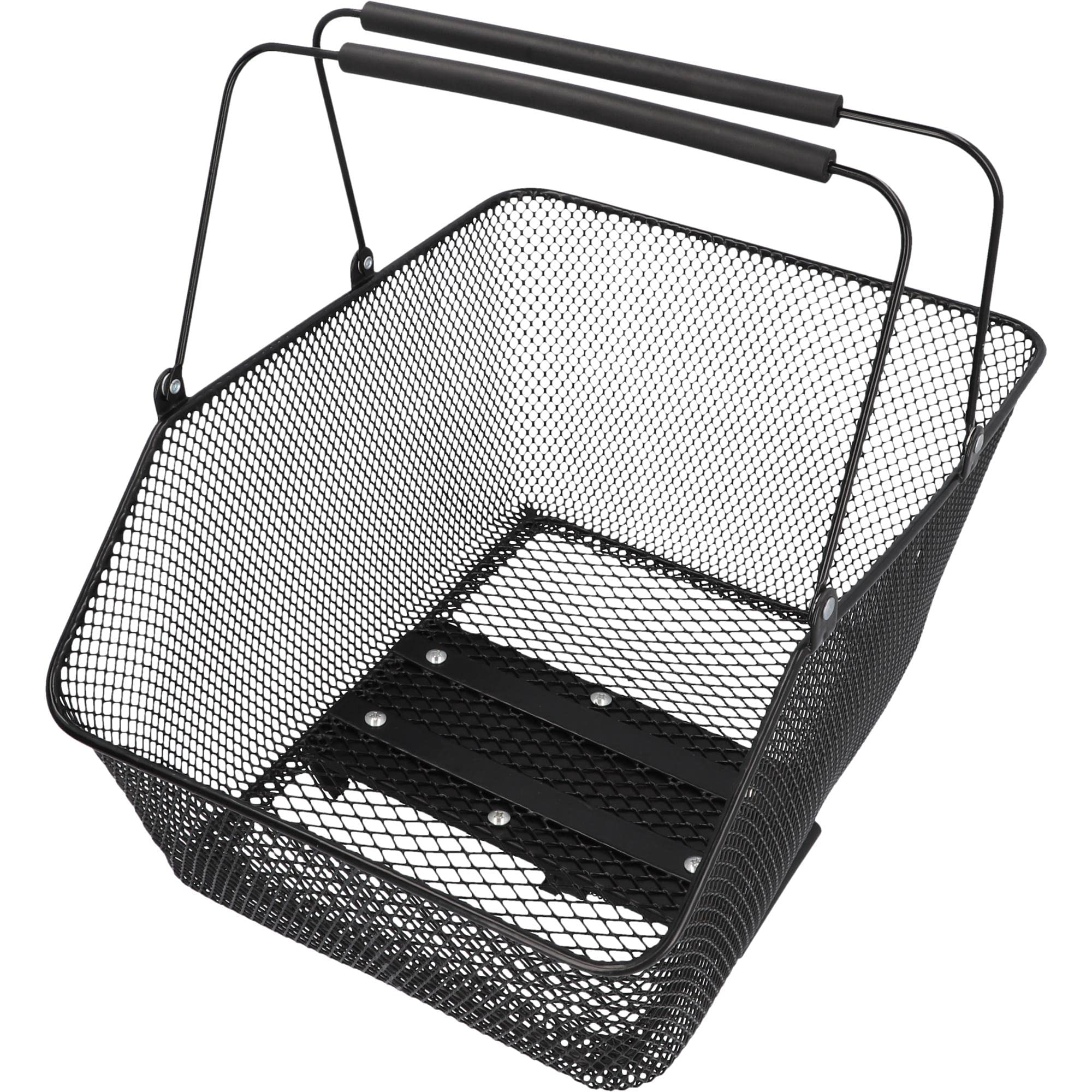 FISCHER Kosz na bagażnik Plus City, kosz rowerowy o drobnych oczkach, czarny, nośność 25 kg