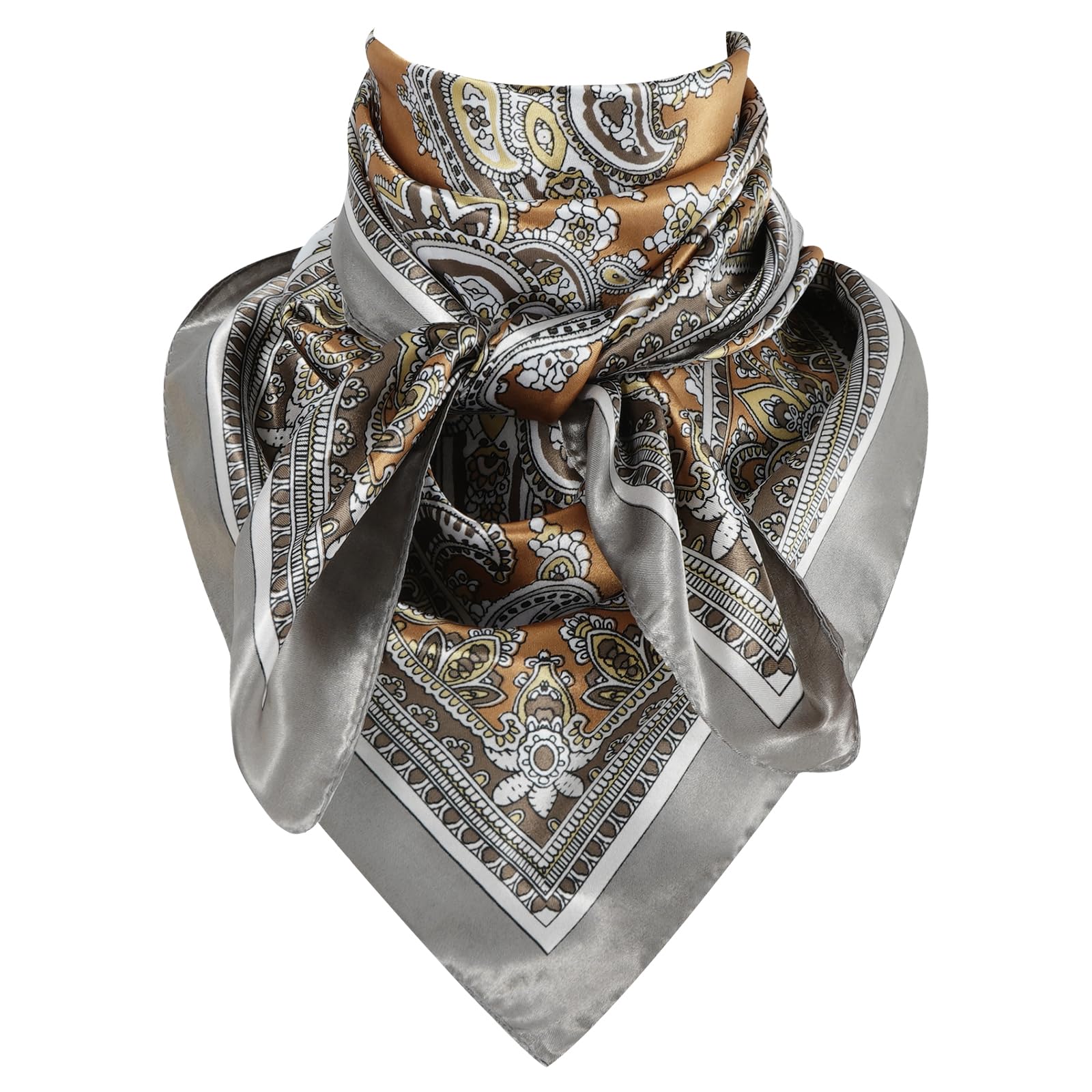 DAMILY 90 x 90 cm Wild Rag Cowboy-Schals für Herren, Kopftuch Sommer Großes Rancher-Halstuch mit seidenartigem Gefühl, Übergroßes Western-Bandana