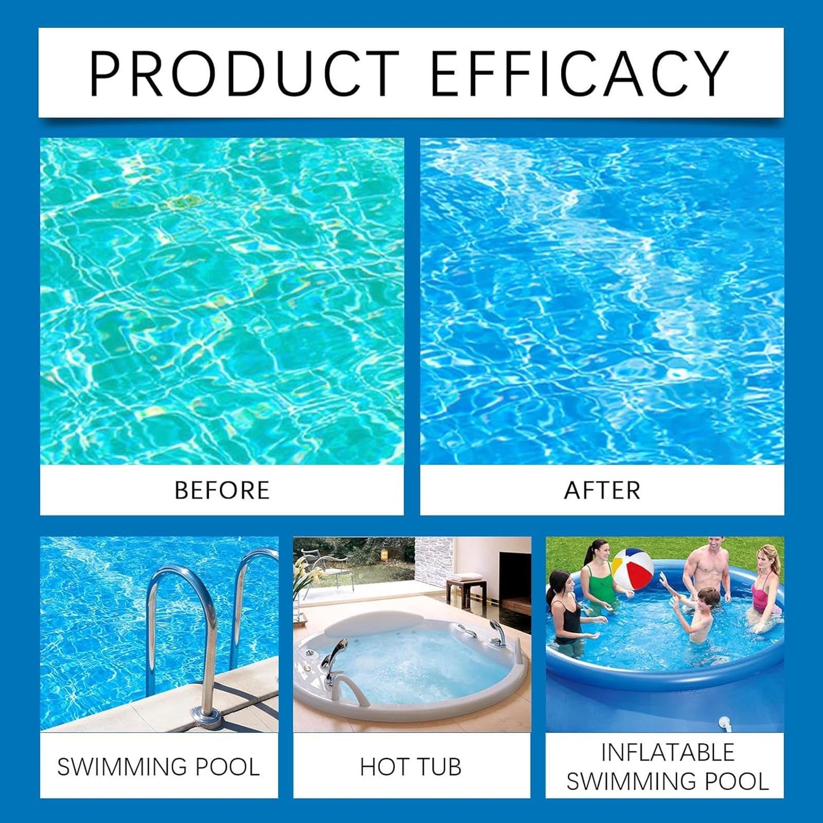 Liquide purifiant pour Piscine, Purificateur d'eau de Piscine, Clarifiant Liquide pour piscines, Gardez Votre Eau limpide, Clarifiant à Action Rapide eaux Troubles,Améliore la clarté de l'eau (2pcs)