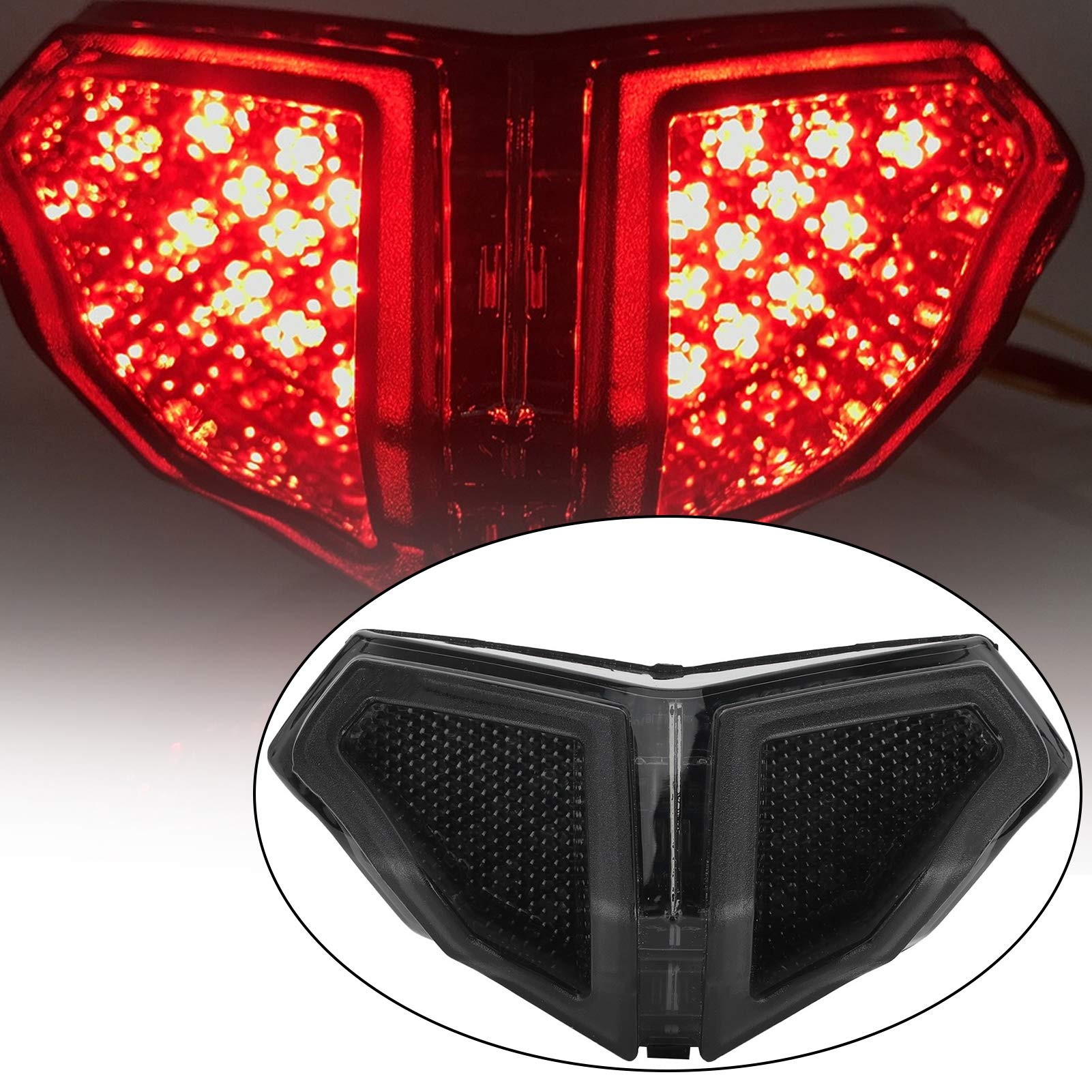 Fanale Posteriore a LED Moto per Moto Fanale Posteriore per Moto Integrato Indicatori di Direzione Fanale Posteriore per Moto Universale a LED per DUCATI 848/1098/1198 2007‑2014