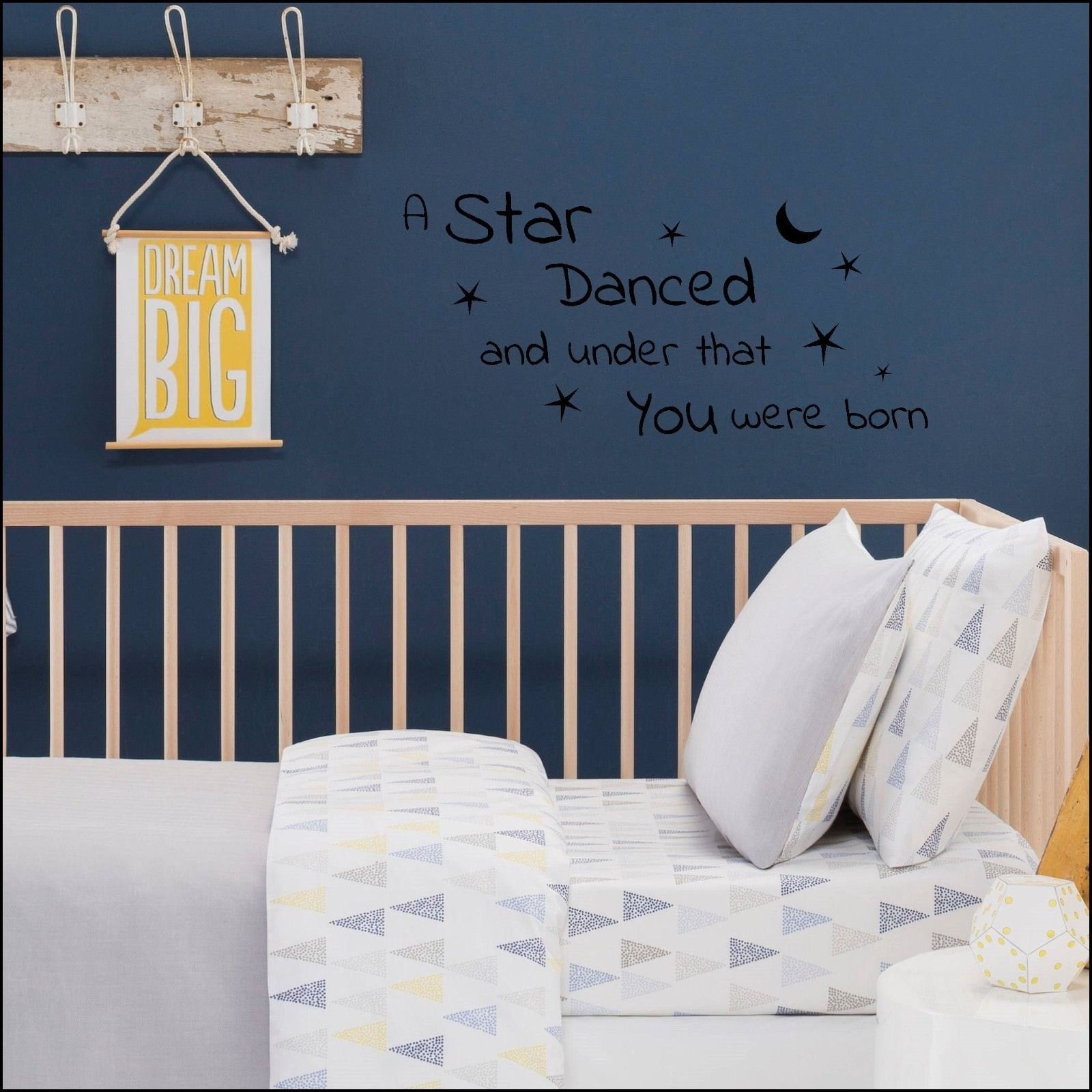 Large Nursery Quote Star Danced Under That You Were Born Wall Art Sticker Decal, 1000mm(H) x 2200mm(W) XL, Red