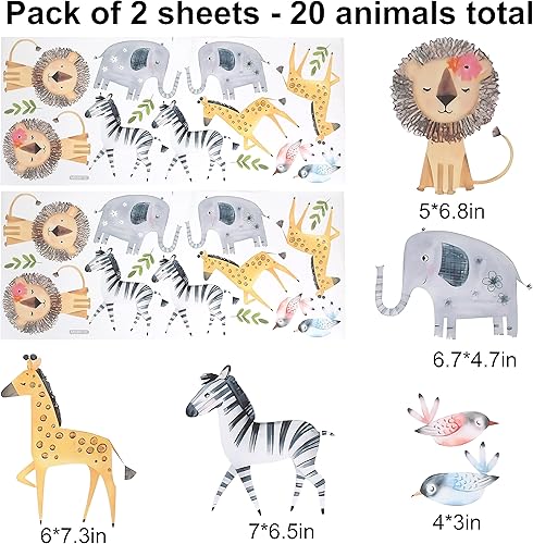 Miniatura 2 de Calcomanías de pared de animales de la selva para guardería, calcomanías de pared de animales de la selva para sala de estar, calcomanías de pared