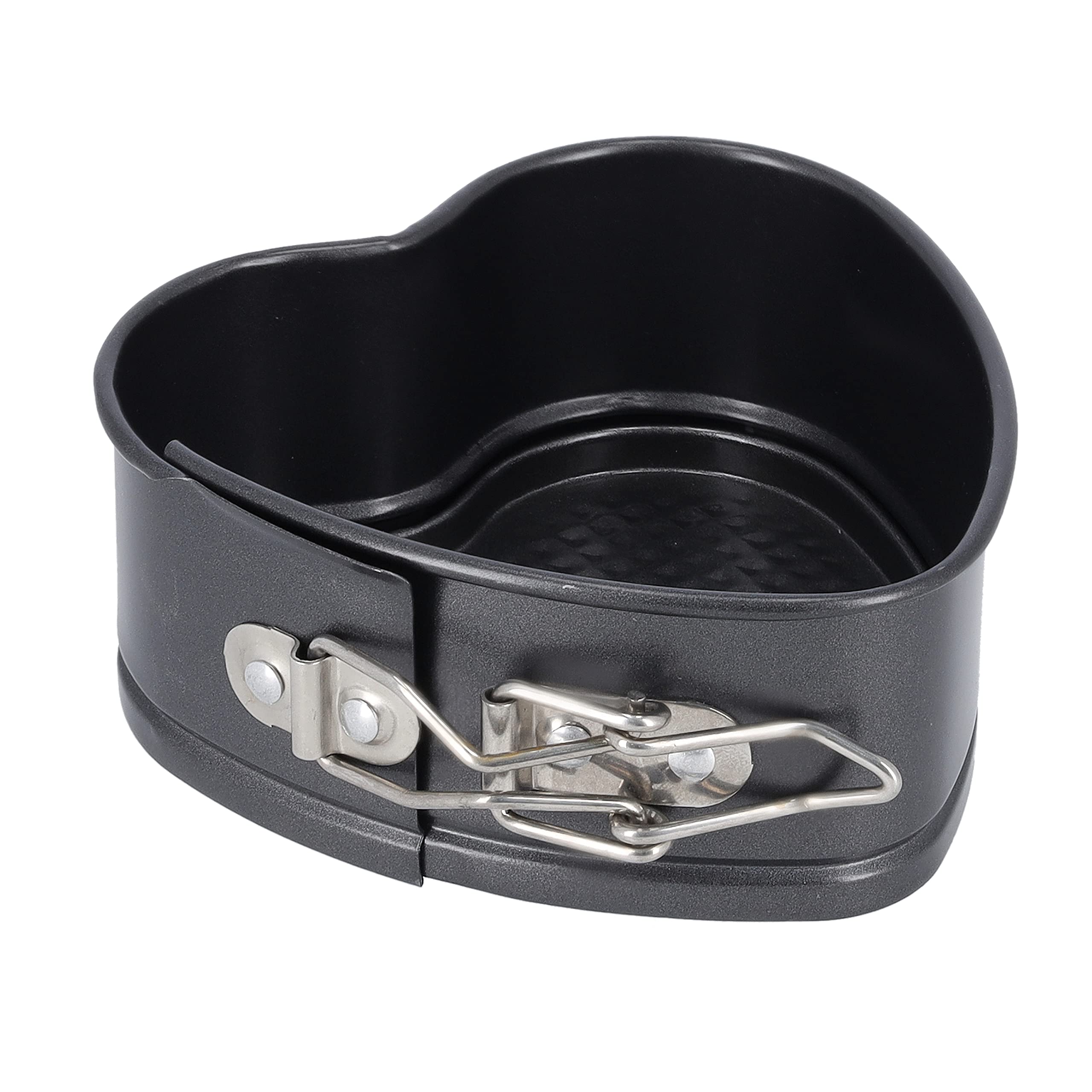 Delcasa Heart Shape Springform 12CM Non Stick Quick Release Bakeware Oven Safe, PFOA, PTFE & BPA Free Premium Quality Tin for Soft Sponge Cakes, Cheesecakes & Fruitcakes, Black