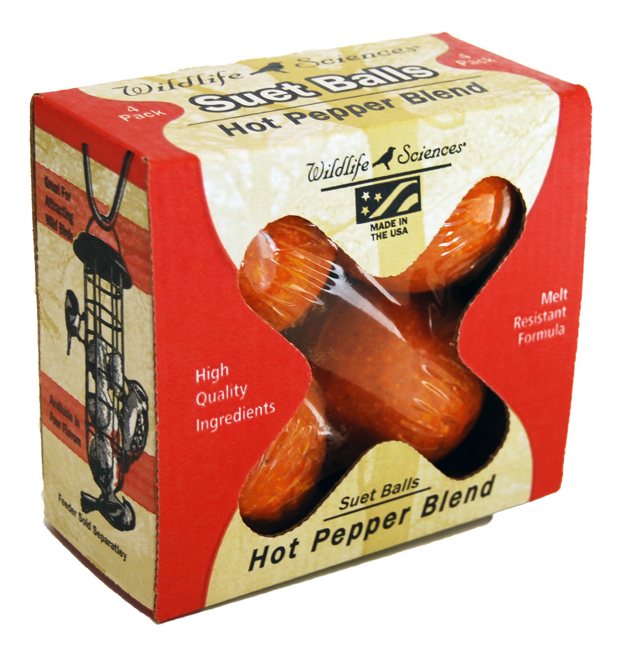 Wildlife Sciences Suet Ball, Hot Pepper, 4-Pack