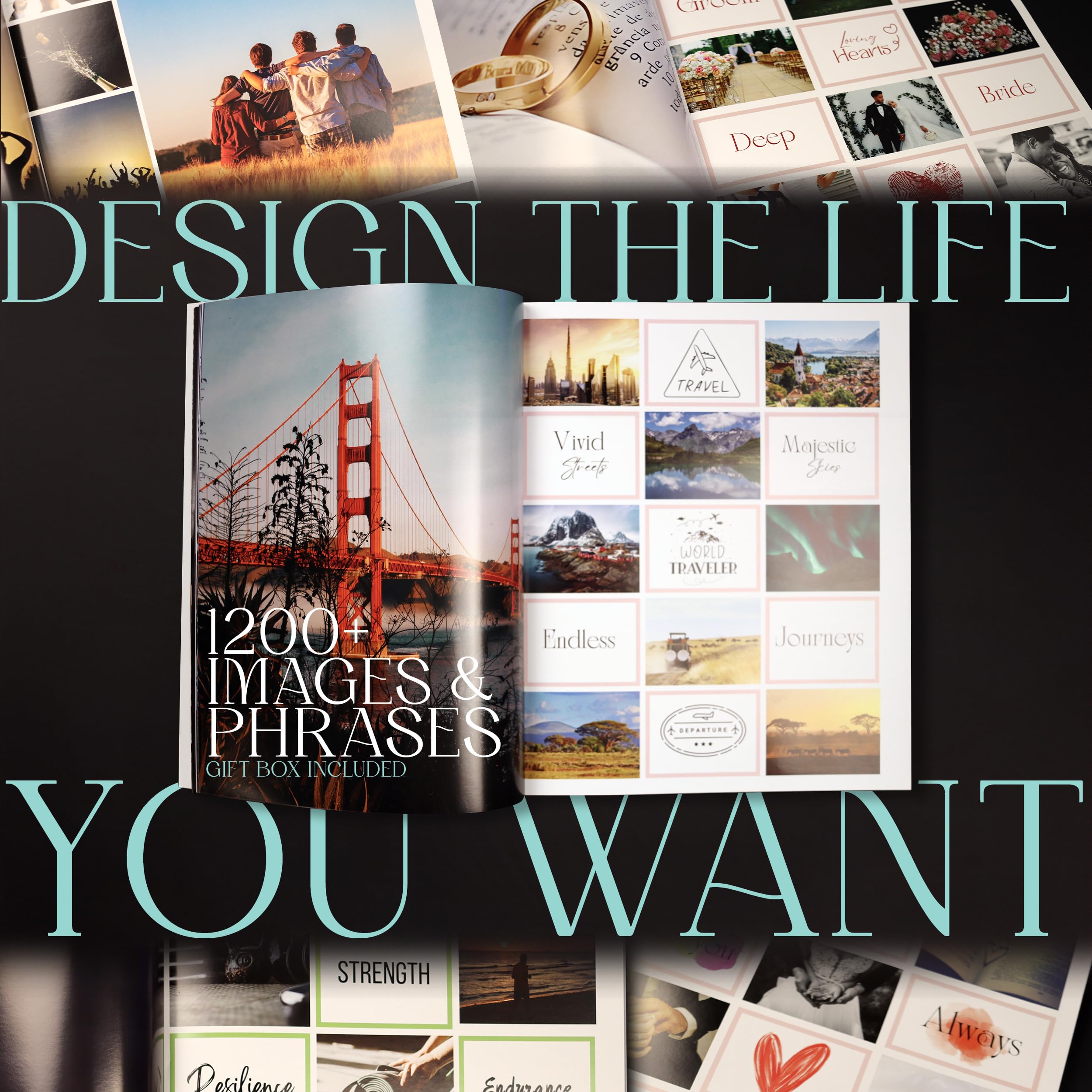 Planners with Purpose Vision Board – ponad 1200 obrazów i cytatów z tablicy wizyjnej – dziennik wizji dla demonstracji, motywacji i inspiracji stylem życia – zestaw