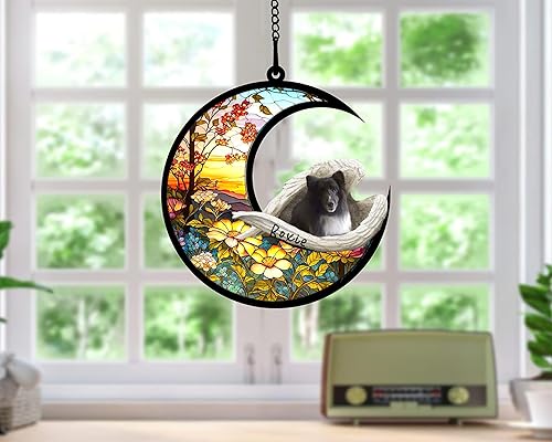 Miniatura 491 de Chow Chow Dog Memorial Suncatcher, adorno de Navidad Chow Chow con nombre, atrapador de pérdida de mascotas, regalos para los amantes de los perros