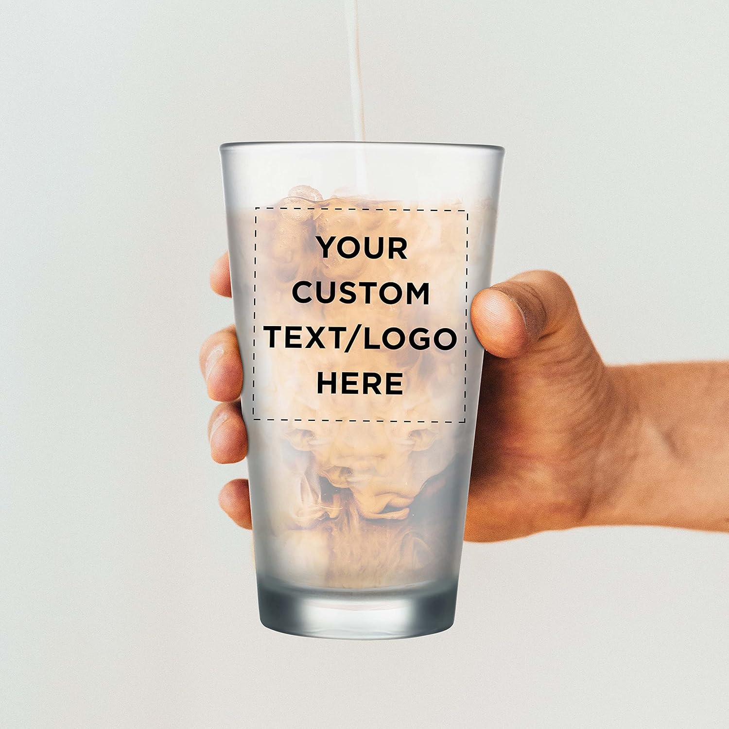 DISCOUNT PROMOS 10 Frosted Pint Glasses Set, 16 oz. - Customizable Text, Logo - Barware, Mixing Glass, Durable - Frosted - Image 8
