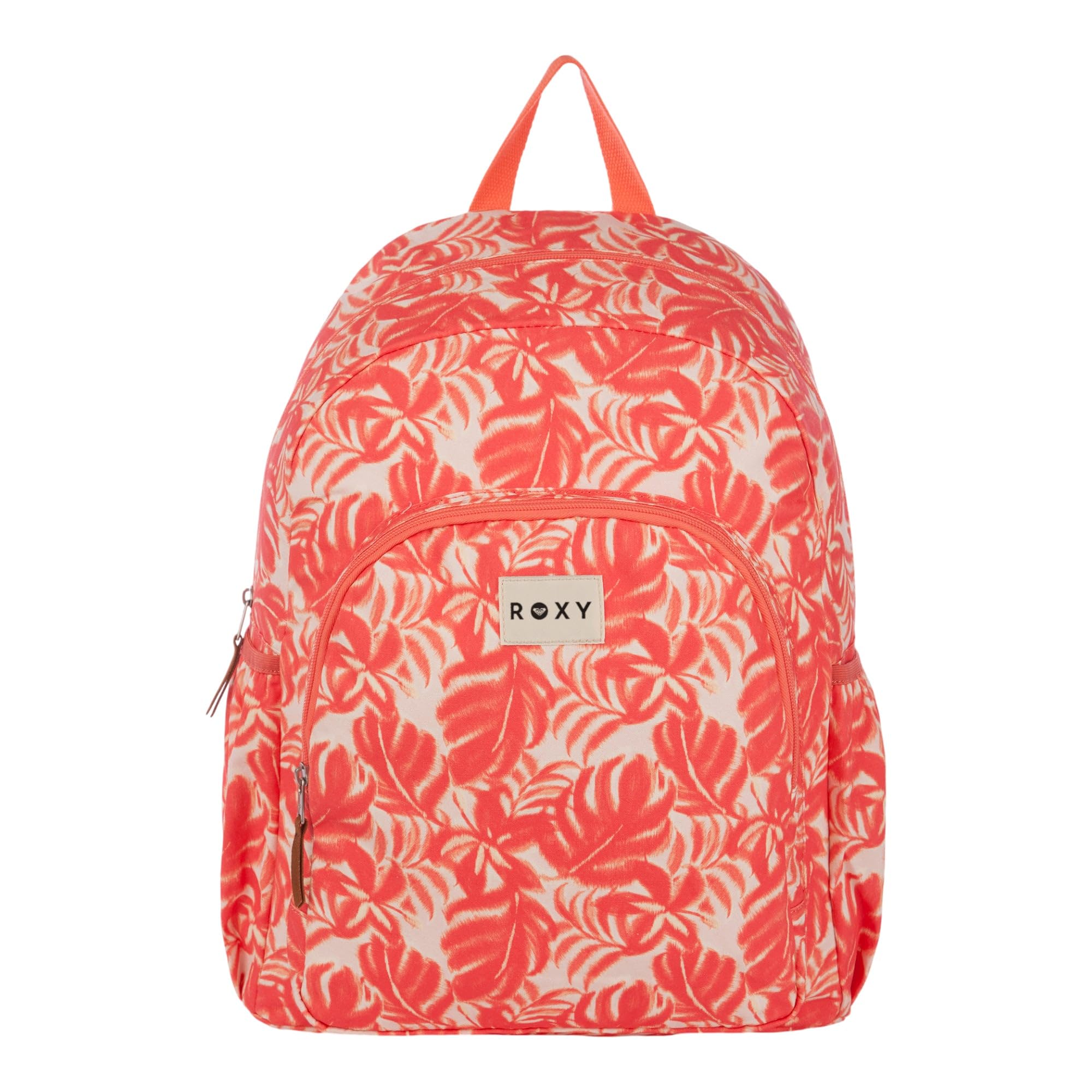 Roxy Moon Magic Backpack - Coral Palm Haze | Recycled Cotton Canvas Backpack, 24L Capacity with Padded Laptop Sleeve, Water Bottle Pockets, and Adjustable Padded Straps