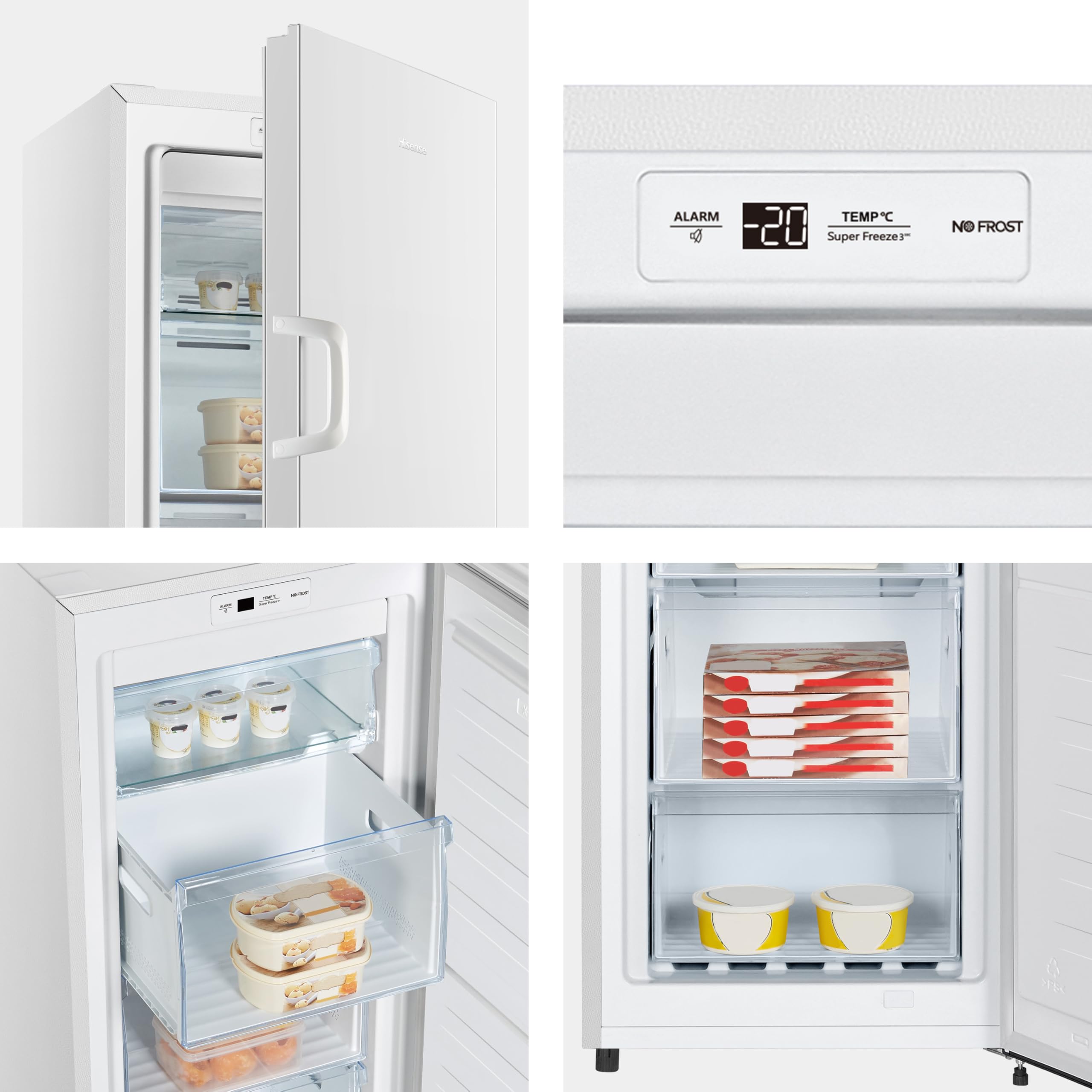 Hisense FV245N4AW2 Freezer Verticale, Total No Frost, 194 L, Bianco, Porte reversibili