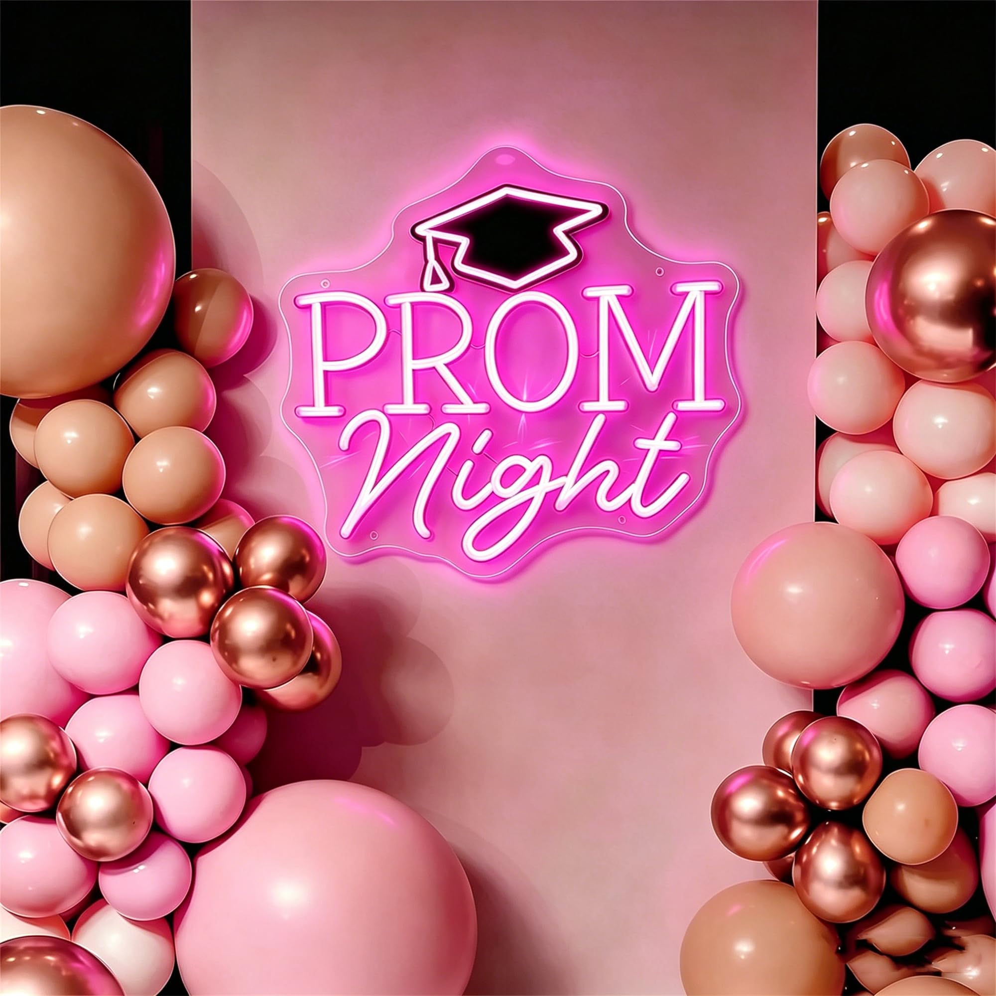 Dimmable Prom Night Neon Sign, USB LED Wall Decor Light for Party, Graduation & Home Decoration