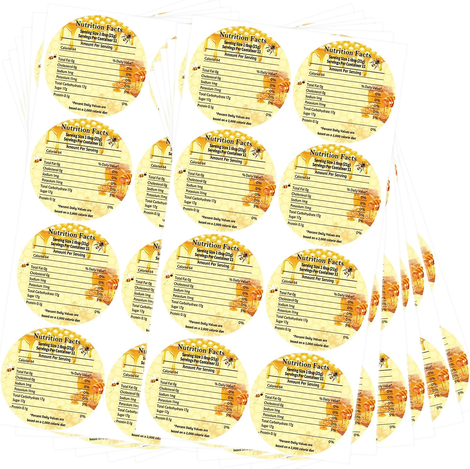 Pure Natural Honey Bottle Labels 240 Pcs Honey Jar Stickers for Beekeepers
