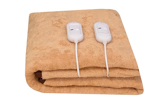 BHAVEN CREATIONS Made in India Premium Double Electric Bed Warmer (152 X 152 cm, Gold)