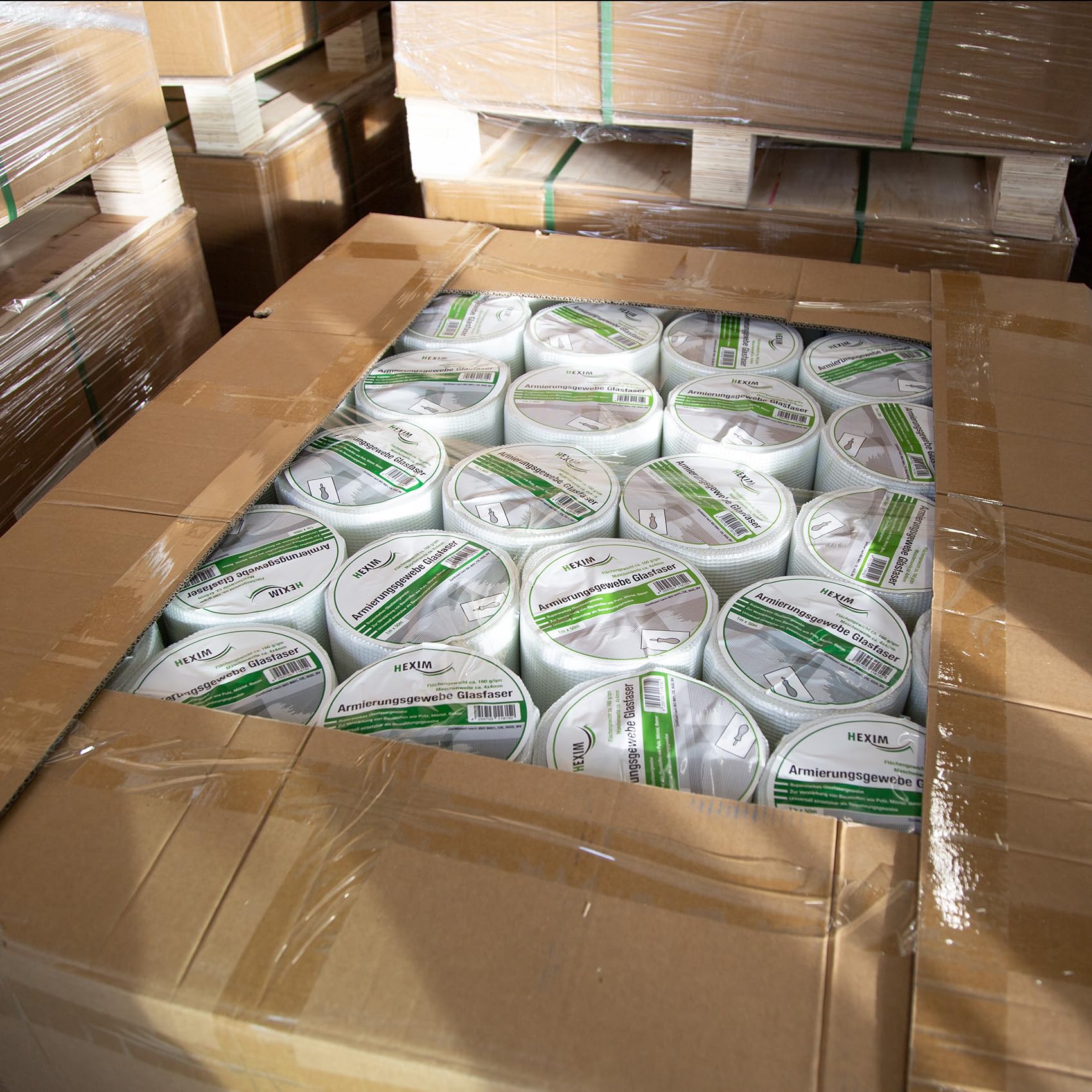 HEXIM Trockenbau, 50m Armierungsgewebe 160g/m², selbstklebendes Gewebeband 50mm, Fugendeckstreifen 50mm - Renovieruen & Sanieren mit Gewebebändern (50 m² Armierungsgewebe 100cm x 50m - Rolle)