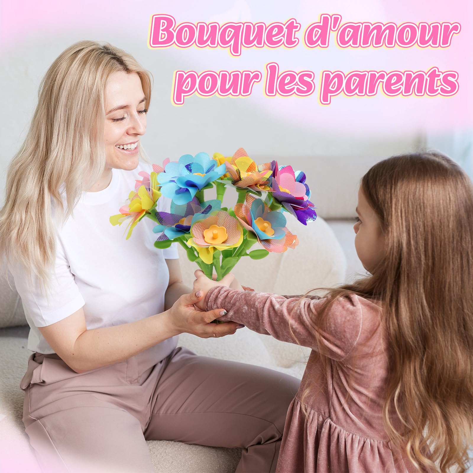 Herenear Il Laboratorio dei Fiori, Kit Artigianalee Creativo con Macchina per la Produzione di Fiori Bambini, DIY Kit Creativo Regalo Bimba Giocattoli Educativo Bimba 4 5 6 7 8+ Anni