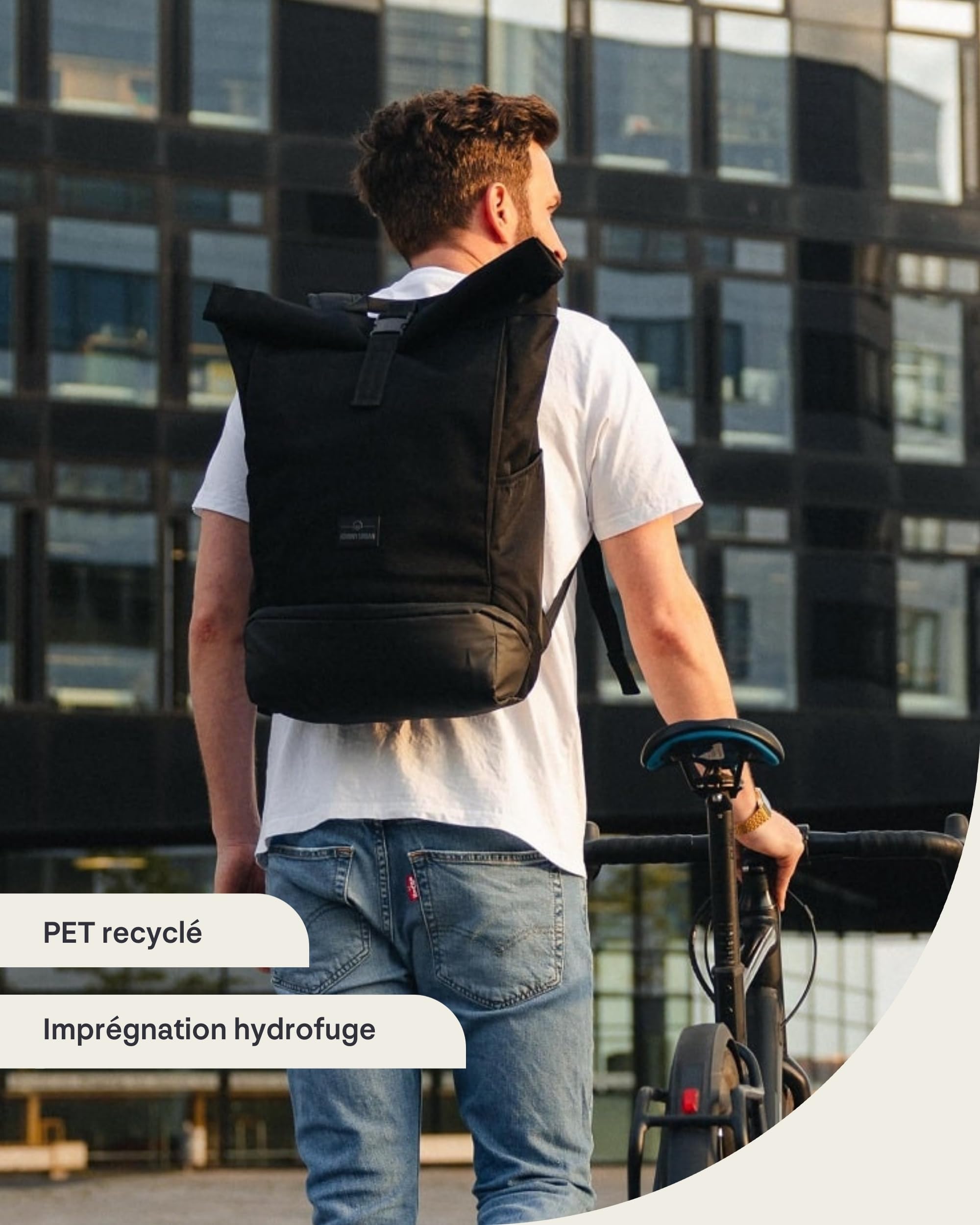 Johnny Urban Sac à Dos Roll Top Femmes & Hommes - Allen Large - Backpack antivol pour Voyage, Sport & Université - Compartiment pour Ordinateur Portable 16 pouces - Hydrofuge