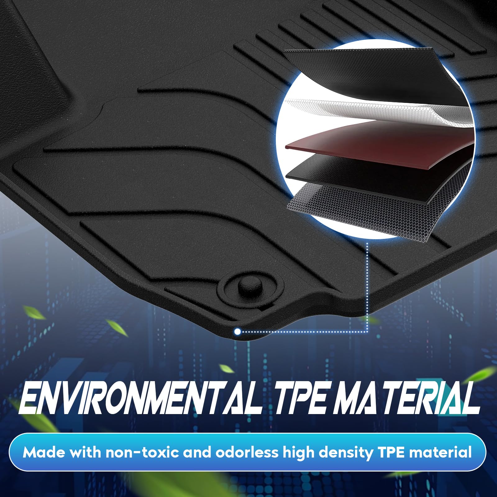 TadaMark Floor Mats Cargo Liner Fit for Chevrolet for Equinox Fit for GMC for Terrain 2018-2024 Black Deep — view 4