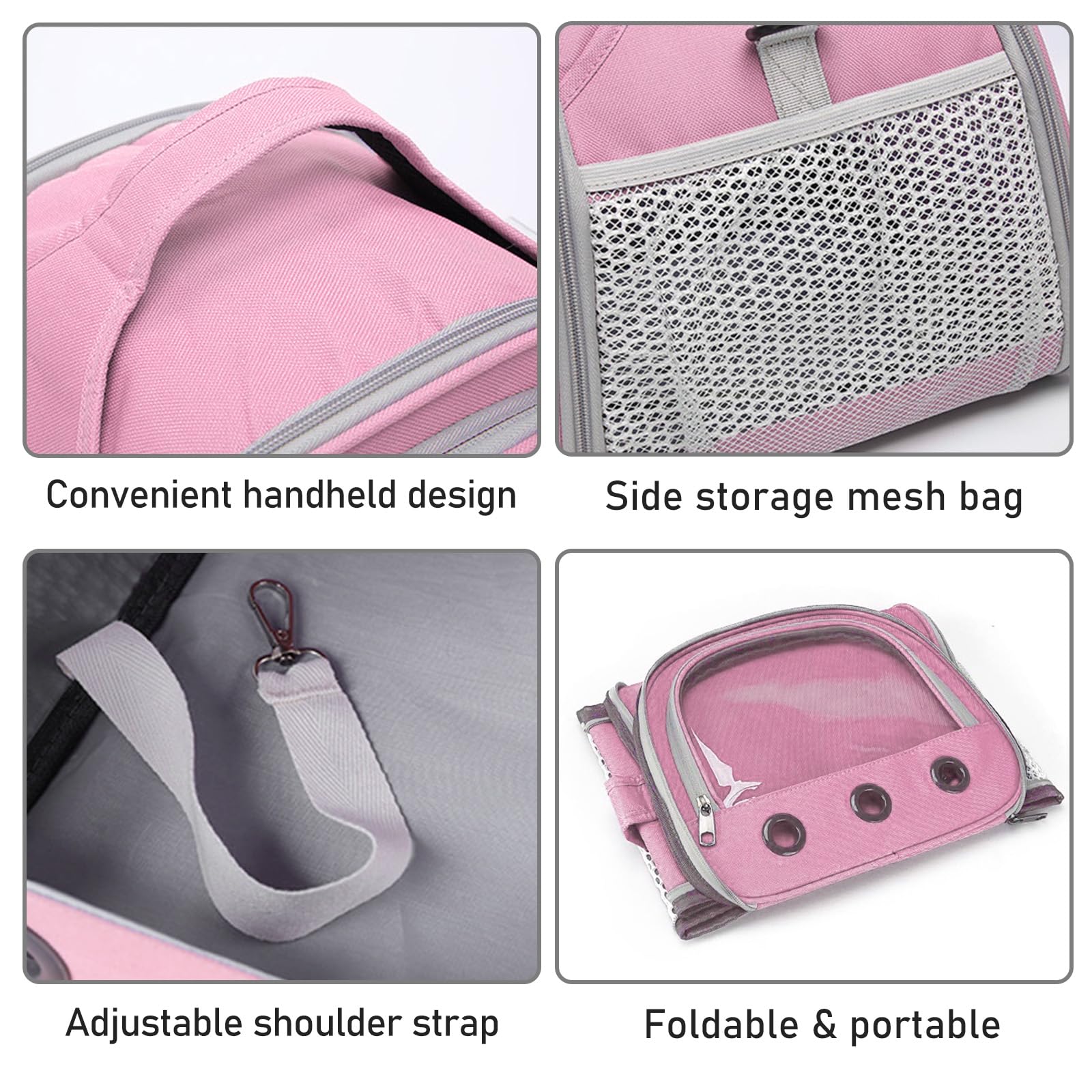 Sac de Transport pour Petits Animaux, Sac Transport Chat Chien, Cage Transport Lapin, Sac Chat Portable, Sac Voyage Chat Pliable, Sac de Voyage pour Animal, pour Oiseaux, Chatons, Chiots, Hamsters (P)