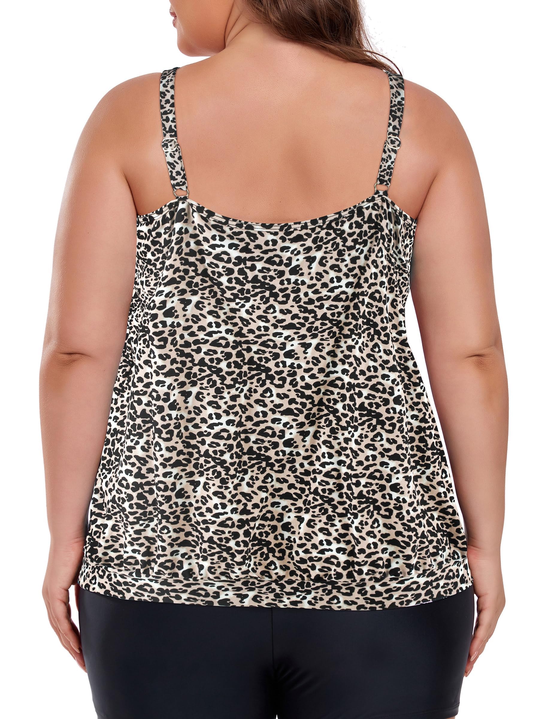 Ocean Blues Haut tankini grande taille pour femme - Coupe ample - Haut tankini