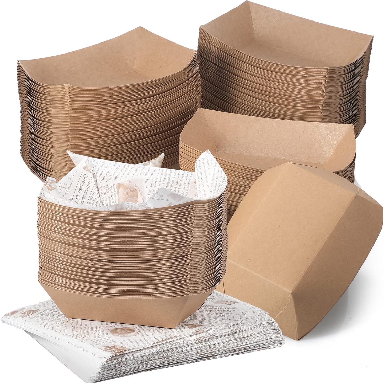 Aakriti Food Boat Trays Kraft Paper Brown - Disposable Eco-Friendly Serving Trays for Parties, Events, Takeaways, and Snacks (50, Extra Small)-image-41
