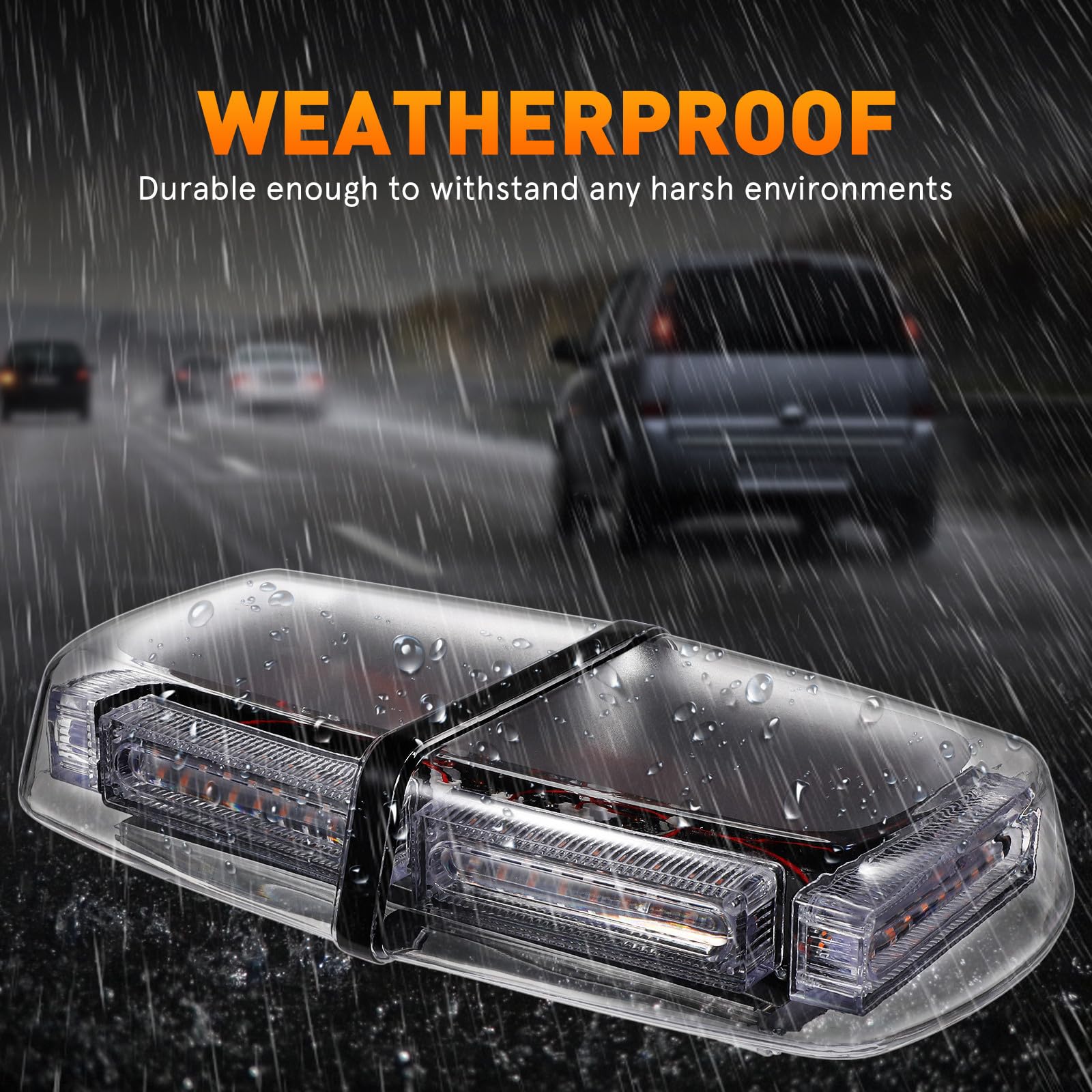 Veemoon Luz Intermitente LED para Techo de Coche con Base Magnética, Alta Luminosidad y Resistente Intemperie para Señalización de Emergencia y Advertencia