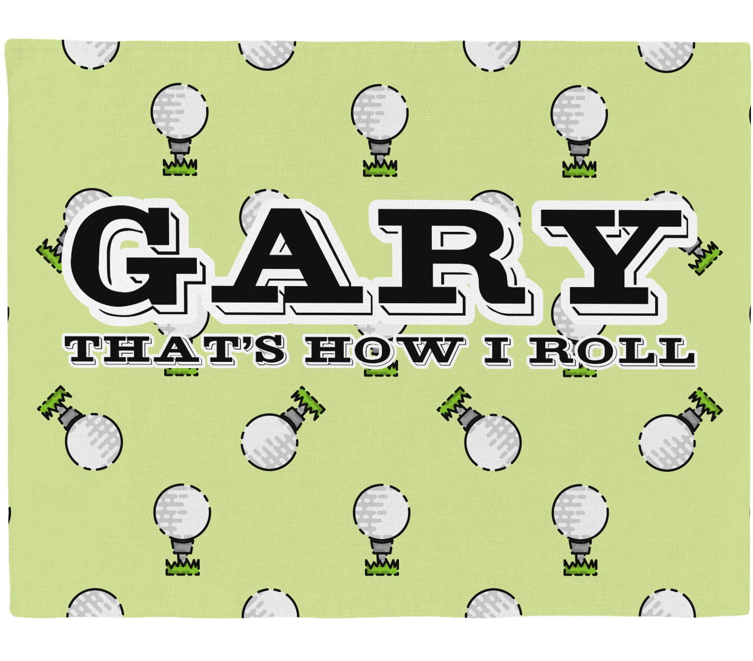 Personalized Golf Woven Fabric Placemat - Twill w/Name or Text