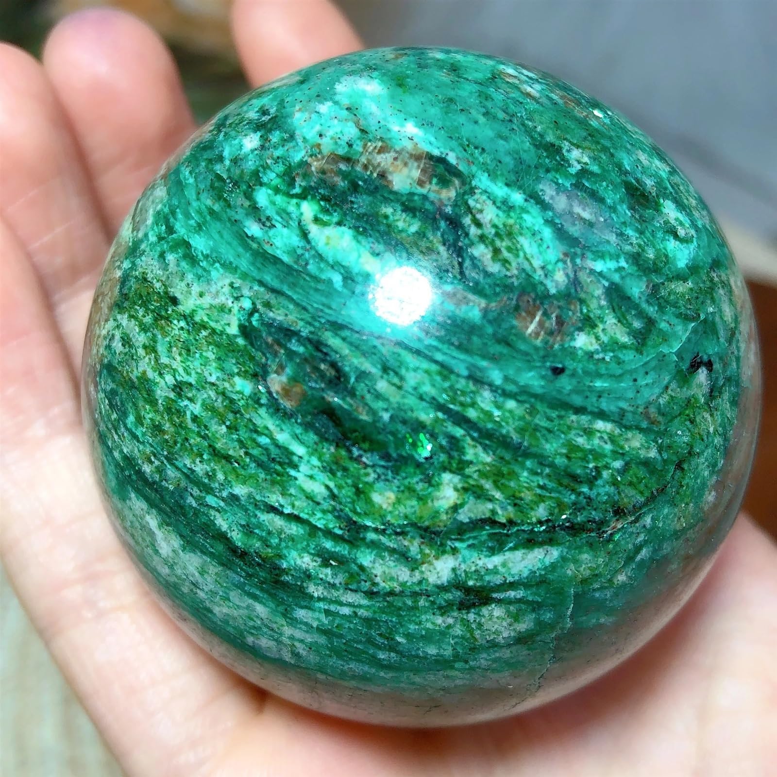 RVBLRDSE Stone Crystal Jade Ball Ornaments Home Gemstone Stone