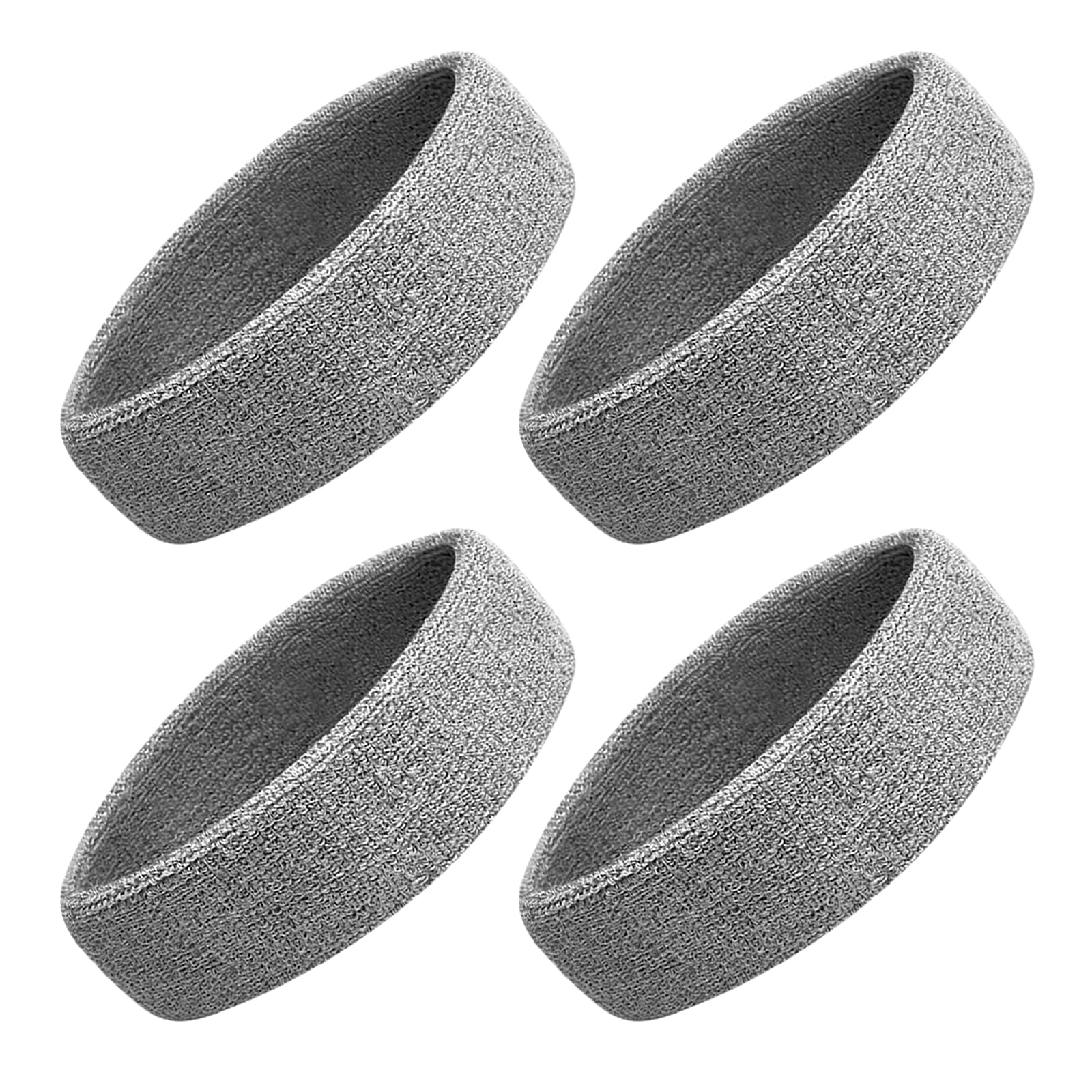 Sweatbands Sport Headbands for Men & Women, 4 Pcs Sweat Head Bands Moisture Wicking Sport Headband Cotton Sweatbands for Football, Athletic Exercise, Tennis, Running, Basketball-image-48