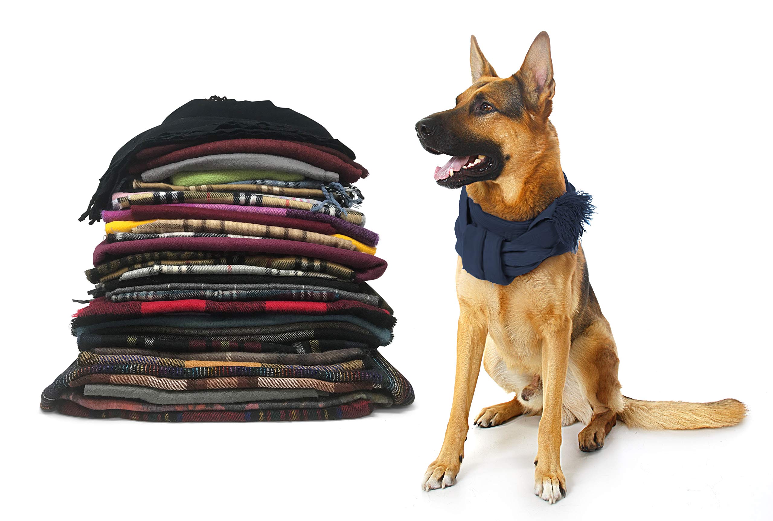 BEST BRAND BASICS 5 Pack- Warm Fashion Scarfs/Wraps Accessory for Small Medium Large Dogs Puppies and Pets -Pack of 5 Assorted Patterns Vary by Pack
