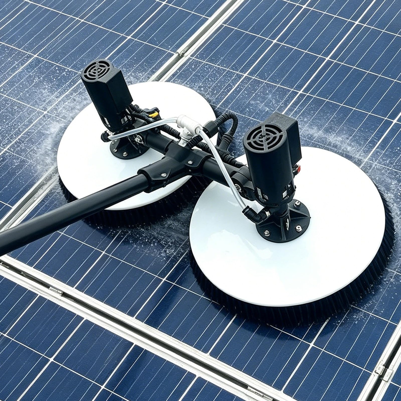 AYCDL Double-Head Solar Panel Cleaner, 480W Brushless Motor, Commercial Dual Brush Kit, 25.6in Cleaning Width, Wired 7.5m, for Solar Installers,7.5m/24.6ft(Cordless)