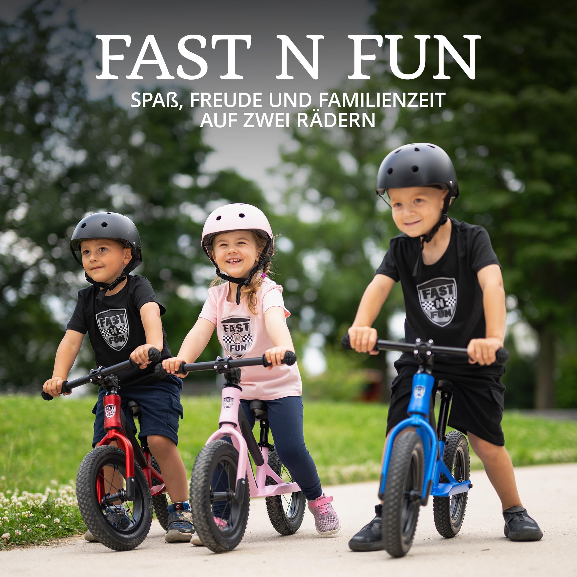 Laufrad ab 2 Jahre [mit Helm] Kinderfahrrad Laufräder | Balance Bike 12" Tragegriff Fußstütze ergonomischer Sitz [höhenverstellbar] Luftreifen Lauflernrad Outdoor Spielzeug Fahrrad Kinder