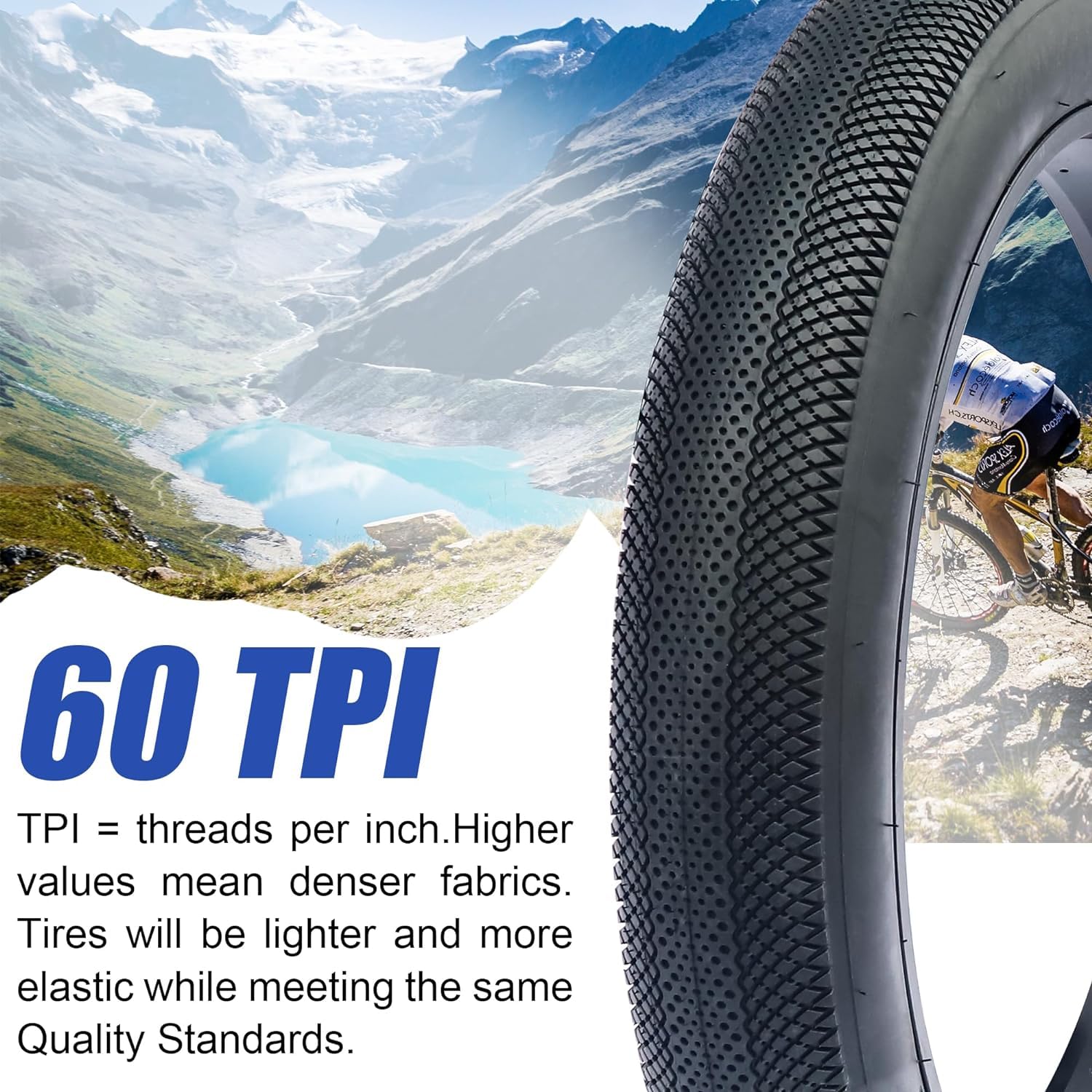 ZUKKA Lot De 1 Pneu Fat Bike Tire 26 X 3.0 Pliable Pour Vélo électrique - 70-559 Heavy Duty - Pour Vélo électrique - VTT - Snow Bike - Noir