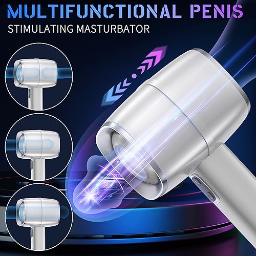 Miniatura 3 de Masturbador masculino automático, con extremos abiertos con 6 modos de empuje, juguete sexual masculino, coño de bolsillo, masturbador masculino,