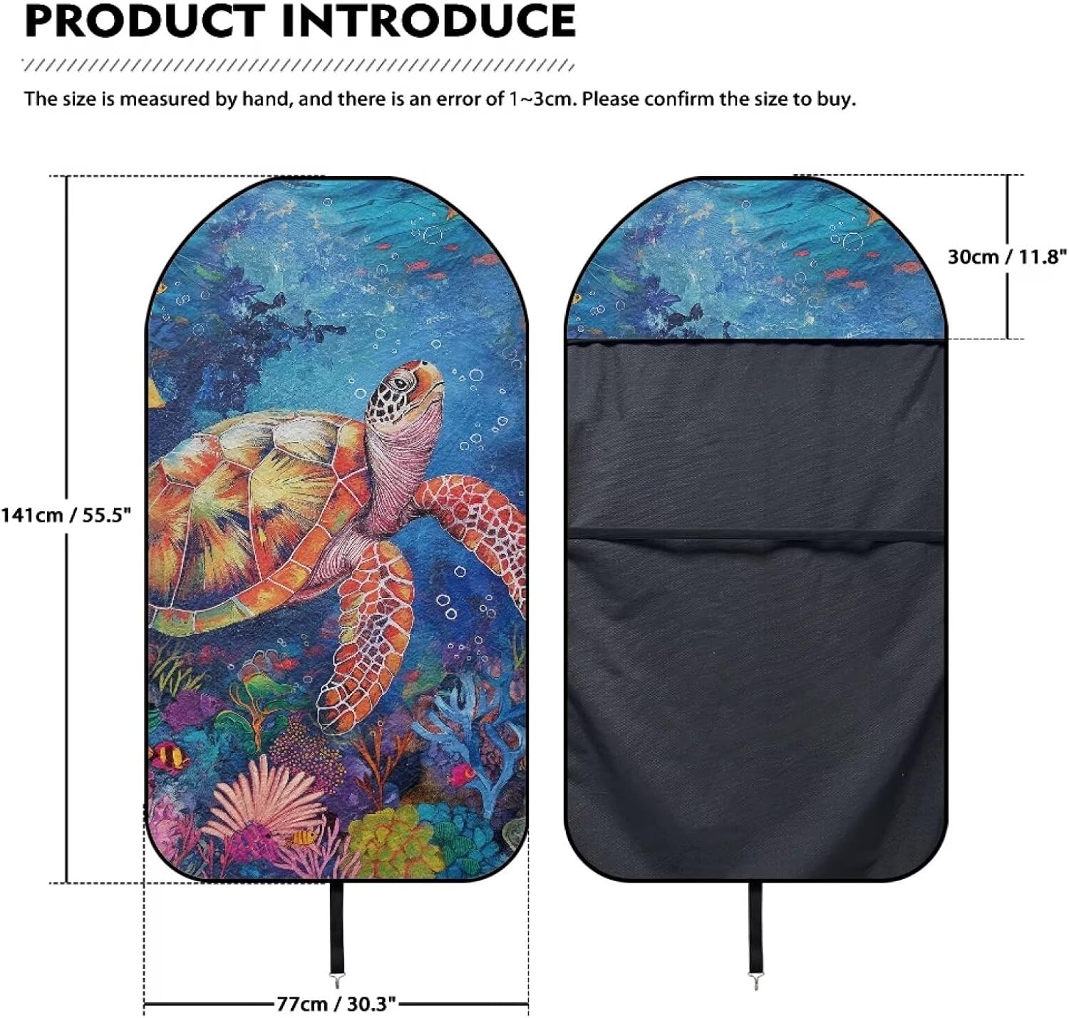 Ocean Turtle Design Sweat Towel Car Seat Cover for Gym Running Athletes Anti-Slip Bucket Seat Protector Breathable Machine Washable Vehicle Bench Seat Sweat Cover Decoration Car Accessories