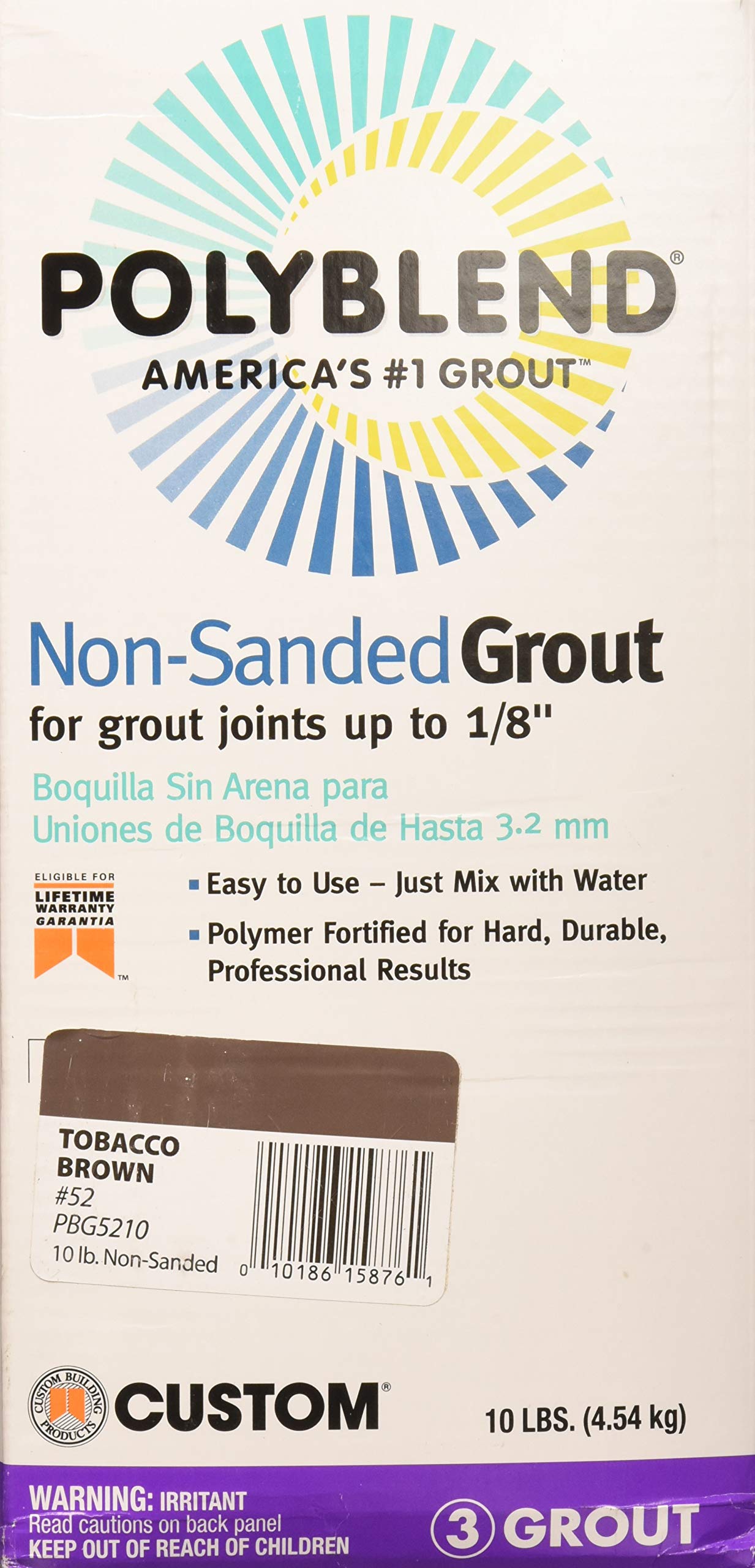 tobacco brown unsanded grout Grout: Custom Building Products Adhesives & Fillers Polyblend 52 Tobacco  Brown 4.5kg. Non-Sanded Grout, Browns / Tans PBG5210: Buy Online at Best  Price in UAE