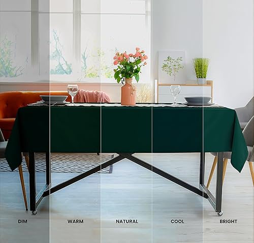 Miniatura 5 de Utopia Kitchen - Paquete de 2 manteles rectangulares de poliéster, lavables a máquina, 60 x 102 pulgadas, color verde cazador, mantel de mesa para