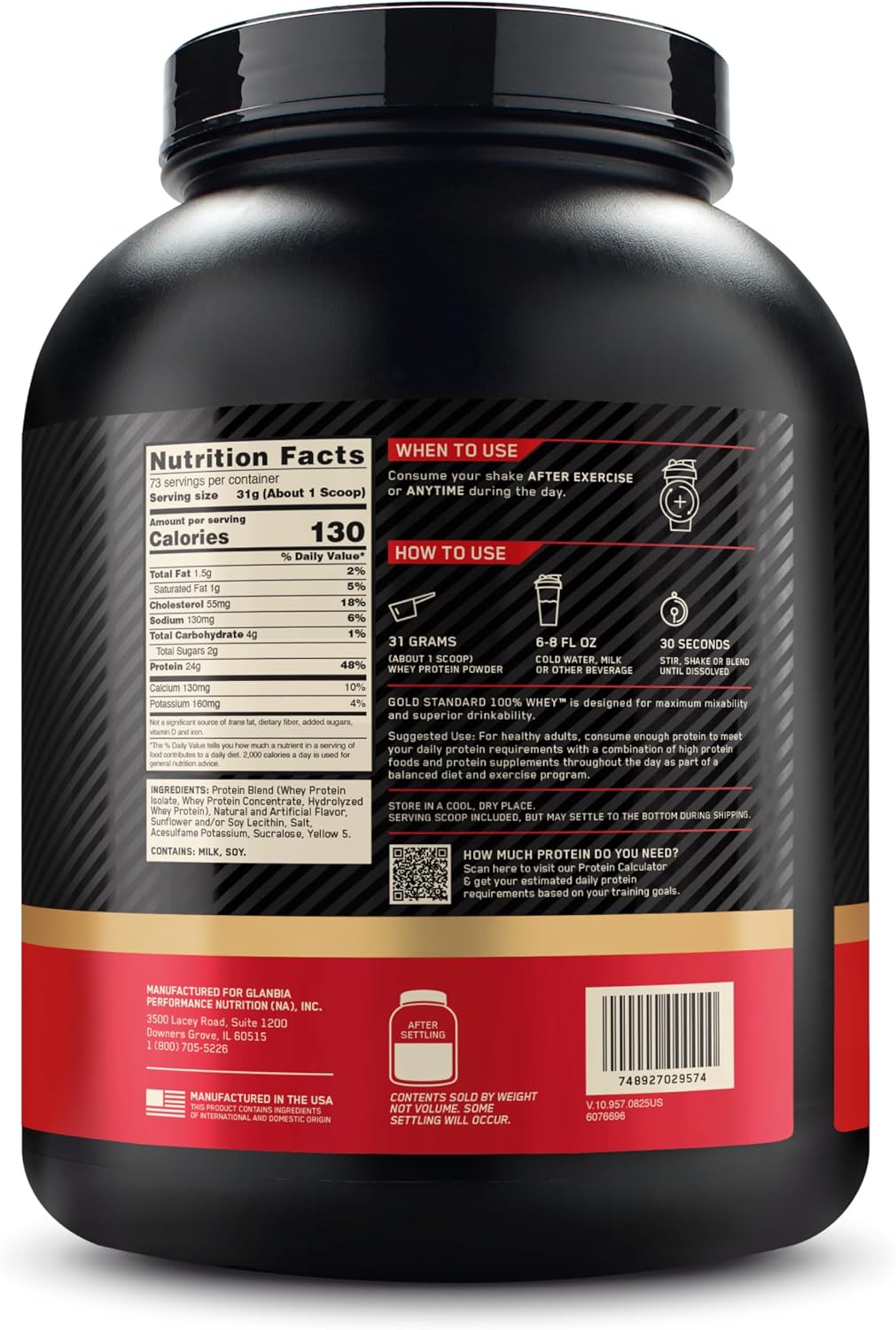 Optimum Nutrition Gold Standard 100% Whey Protein Powder, Banana Cream, 5 Pound (Packaging May Vary)