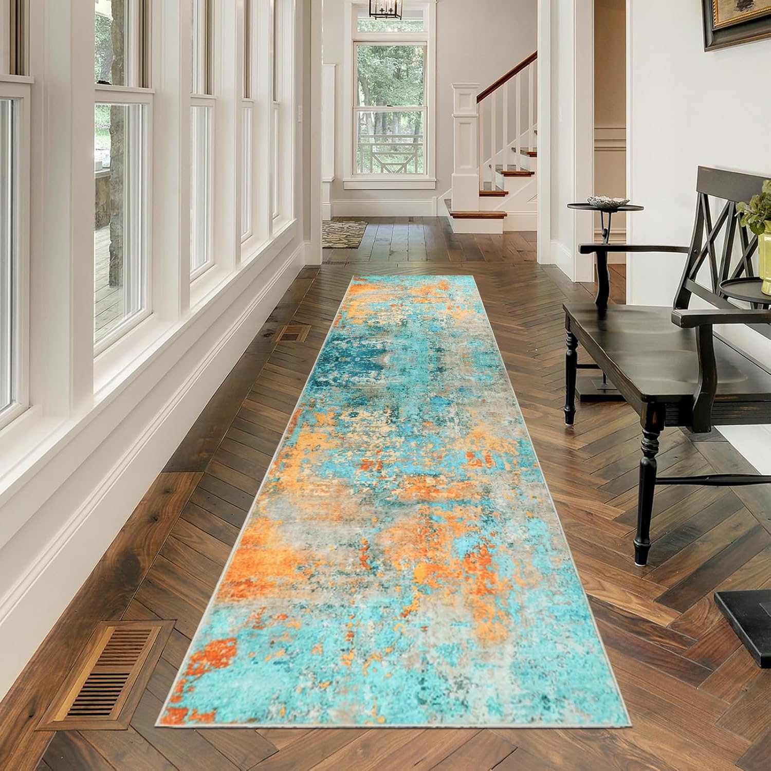 famibay Runner Rugs for Hallway 2x8, Abstract Colorful