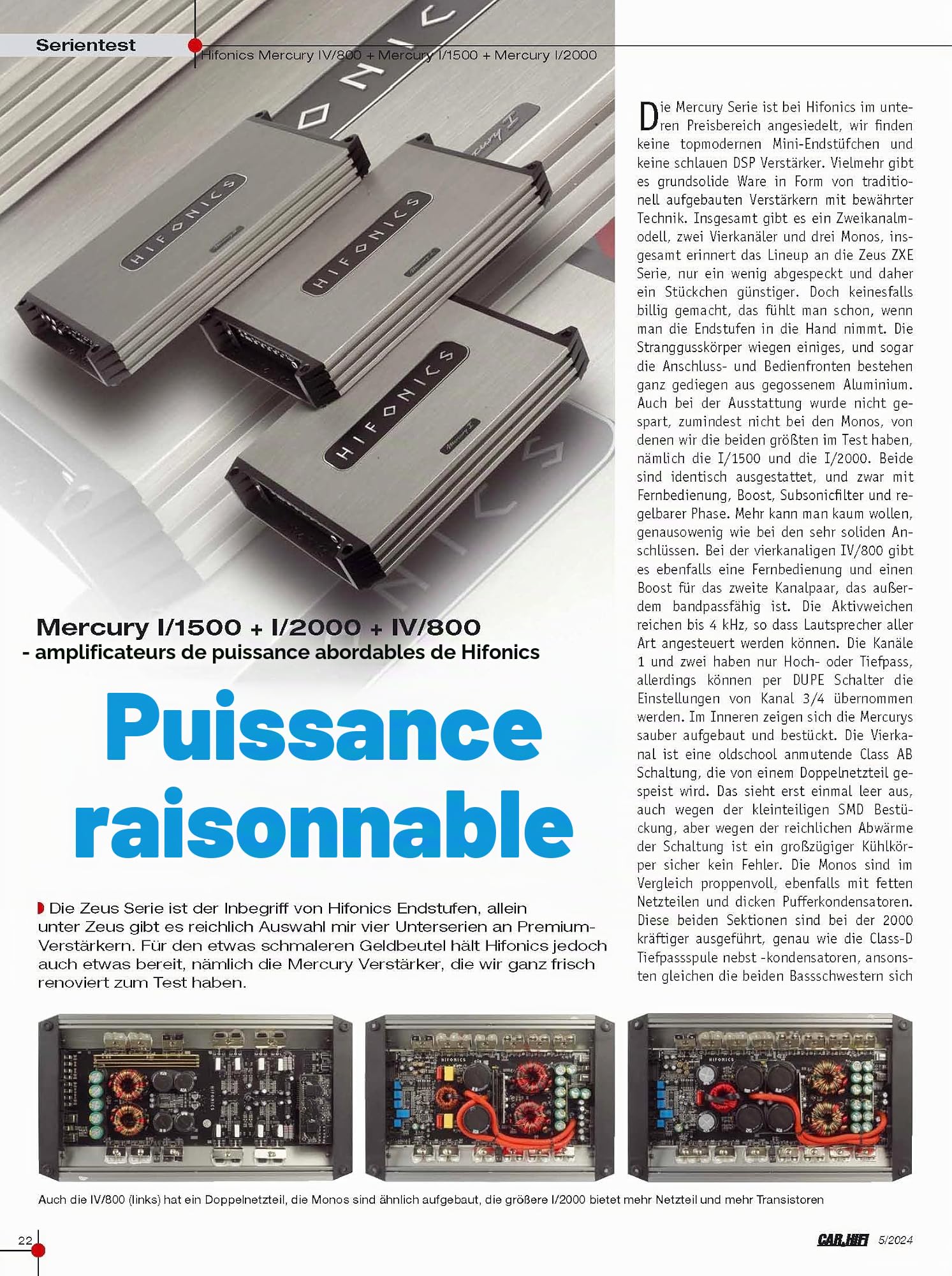 HiFonics MERCURY 1/1500 EVO Amplificateur numérique Mono Compact Classe D avec 1500 W RMS