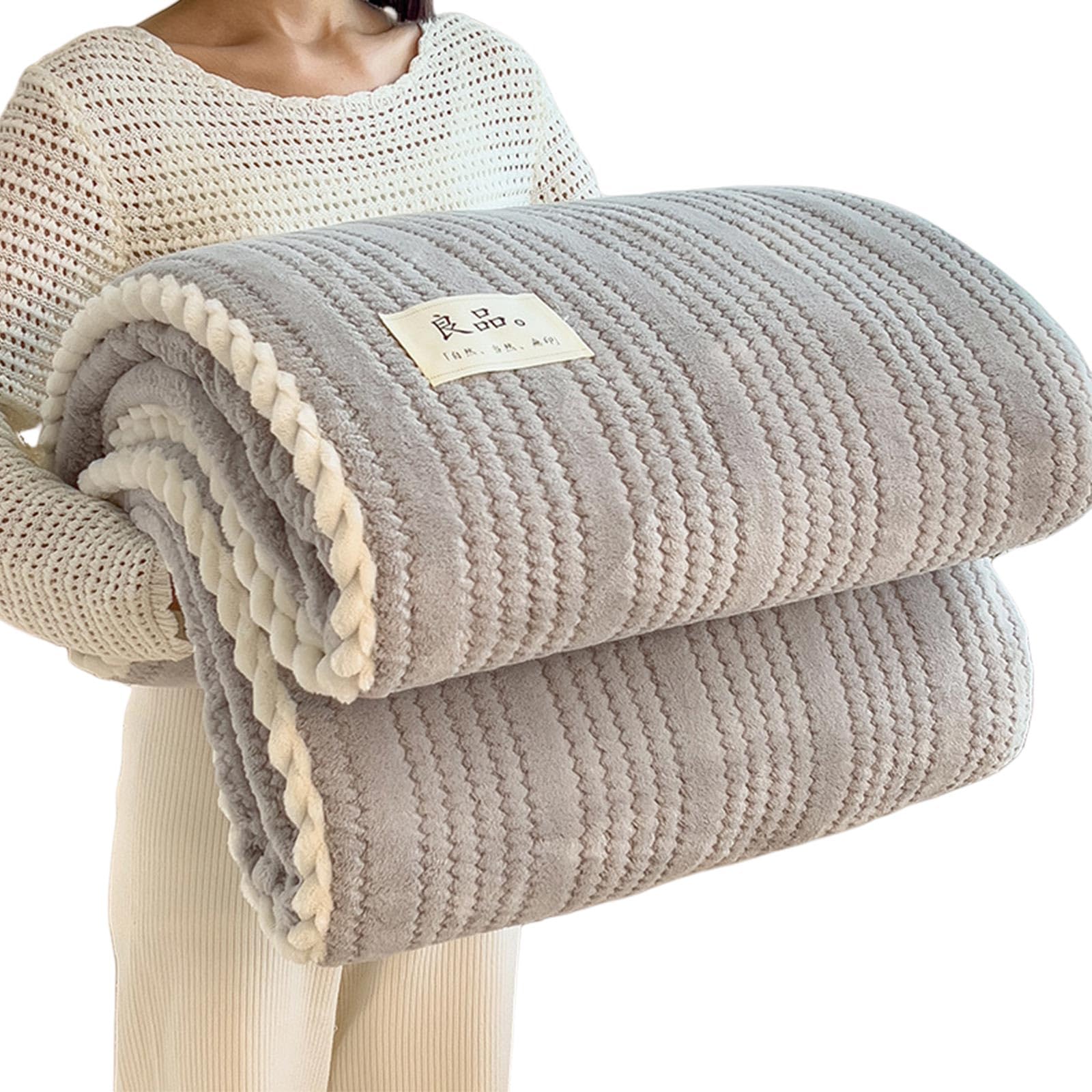 Tsophreniq Plushes Milk Velvets Throw Blanket with Jacquards Flannel Fluffys Blanket for Lounging, 120x200cm 150x200cm Jacquards