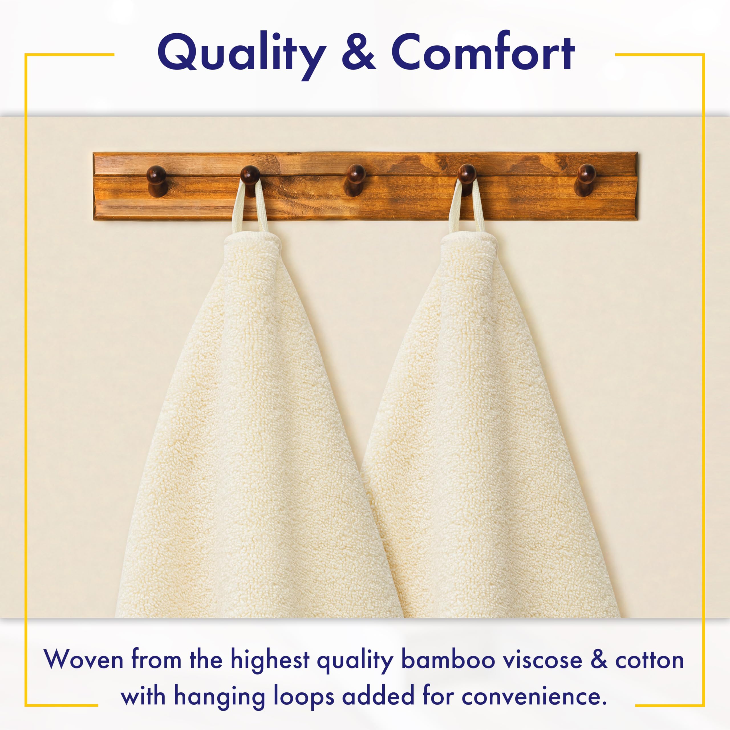 Alusa Home Toallas de baño ultrasuaves y afelpadas de Viscosa de bambú, Toallas de baño de Lujo de 700 g/m², Juego de 6 Piezas, súper absorbentes y de Secado rápido (papiro)